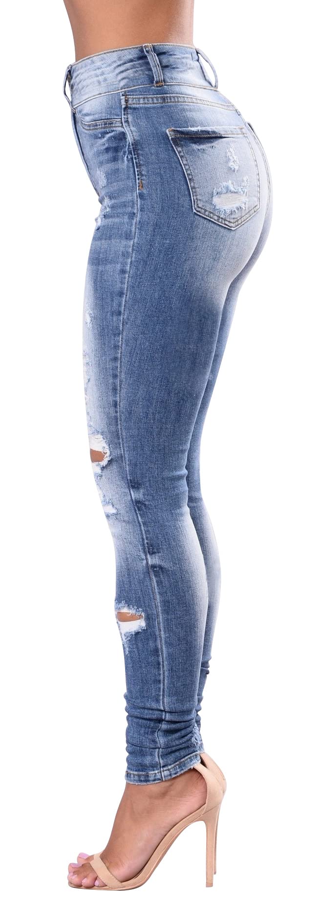 Women's High Waisted Butt Lifting Stretch Skinny Jeans - Ripped Distressed Denim Pants for Juniors | Perfect for Casual Outfits, Date Nights & Streetwear Fashion