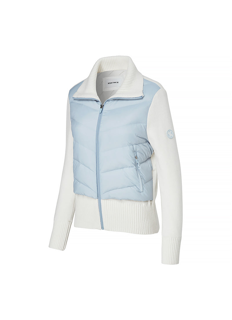 Women's Hybrid Knit Goose Down Jumper - Warm Winter Coat for Outdoor Activities & Casual Wear