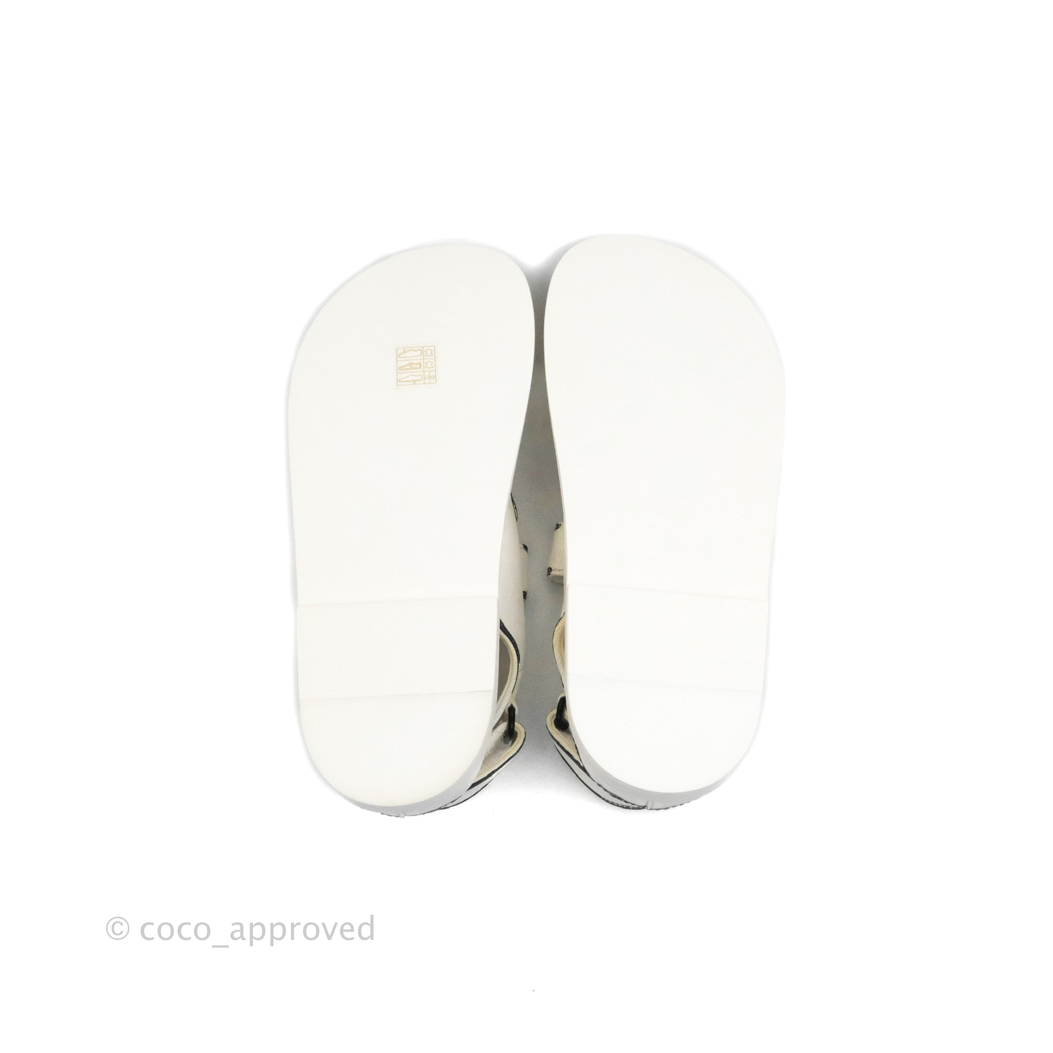 Chanel CC Logo White & Black Slide Strap Flat Dad Sandals - Women's Size 39 (US 8.5) | Comfortable Summer Casual Shoes for Beach, Vacation & Everyday Wear
