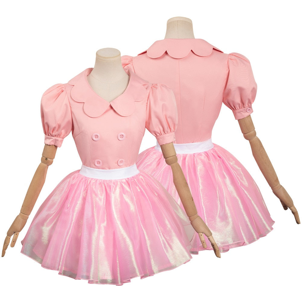Barbie Margot Robbie Pink Yarn Skirt Costume Set with Hat & Earrings - Adult & Girls Halloween, Cosplay, Carnival Outfit - Perfect for Halloween Parties, Cosplay Events & Themed Dress-Up