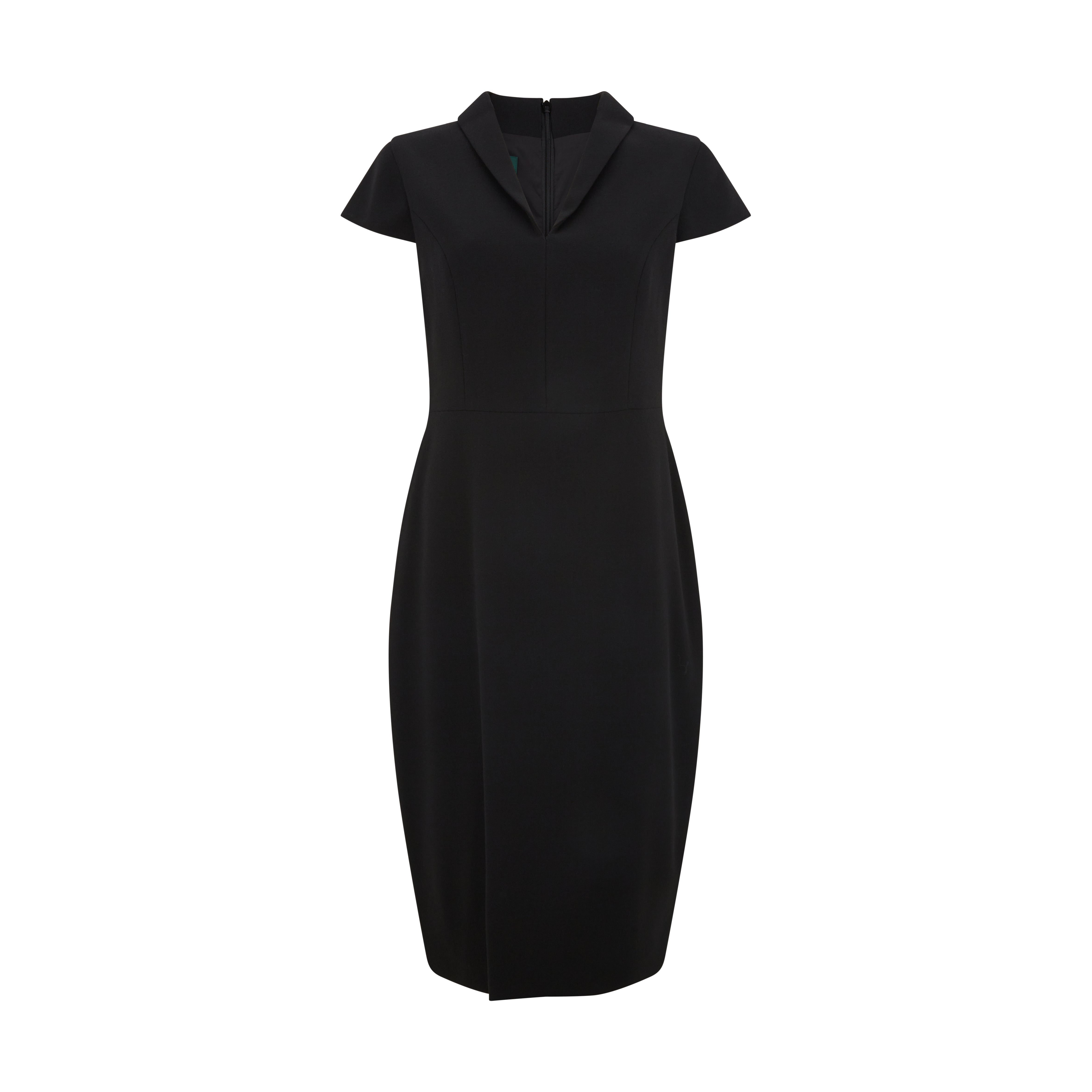 Lucia Tailored Wool Crepe Collar Dress for Women - Elegant Office & Party Wear | Winter Business Formal & Cocktail Attire
