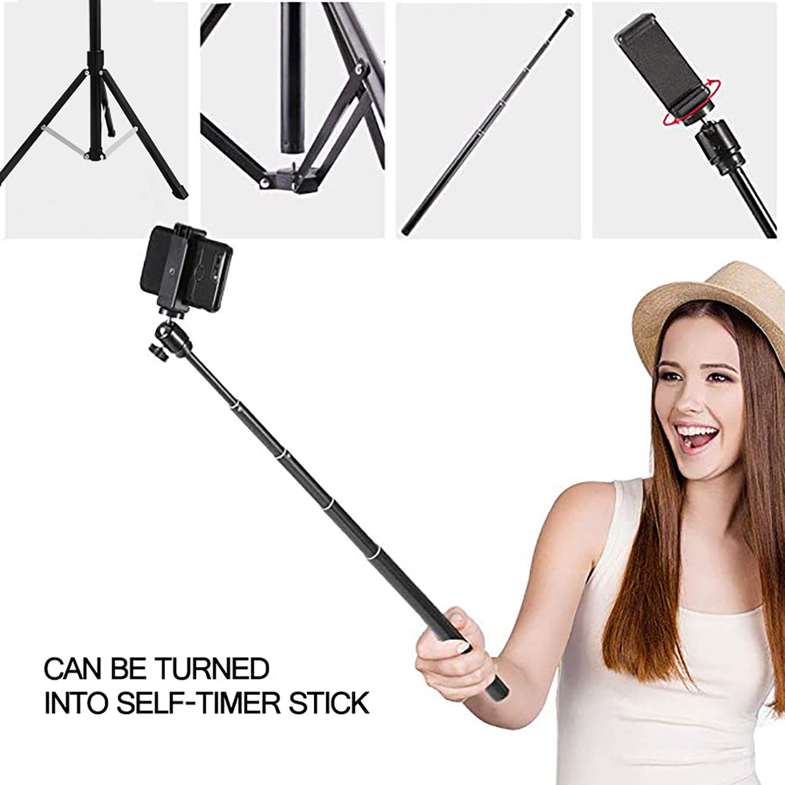 ZXCVASDF 10-inch Selfie Ring Light with 63-inch Tripod Stand - Dimmable LED Circle Light with Phone Holder for Live Streaming, Makeup, Photography & Videos | Perfect for YouTube, TikTok, Instagram & Home Studio Setup
