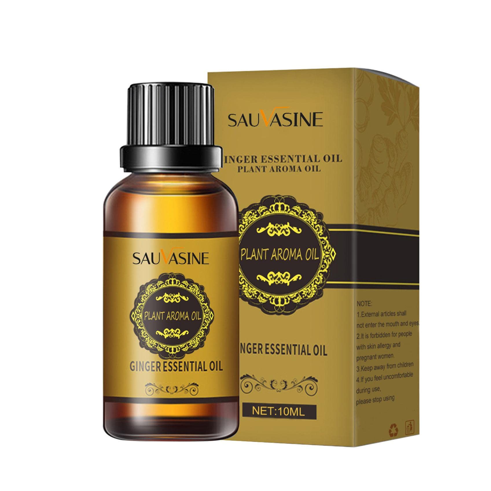 Pure Ginger Essential Oil for Belly Slimming & Detox - 10ml Anti-Cellulite Massage Oil for Stomach & Navel | Natural Ginger Oil for Weight Loss, Body Massage & Relaxation | Perfect for Home Spa & Wellness Routines