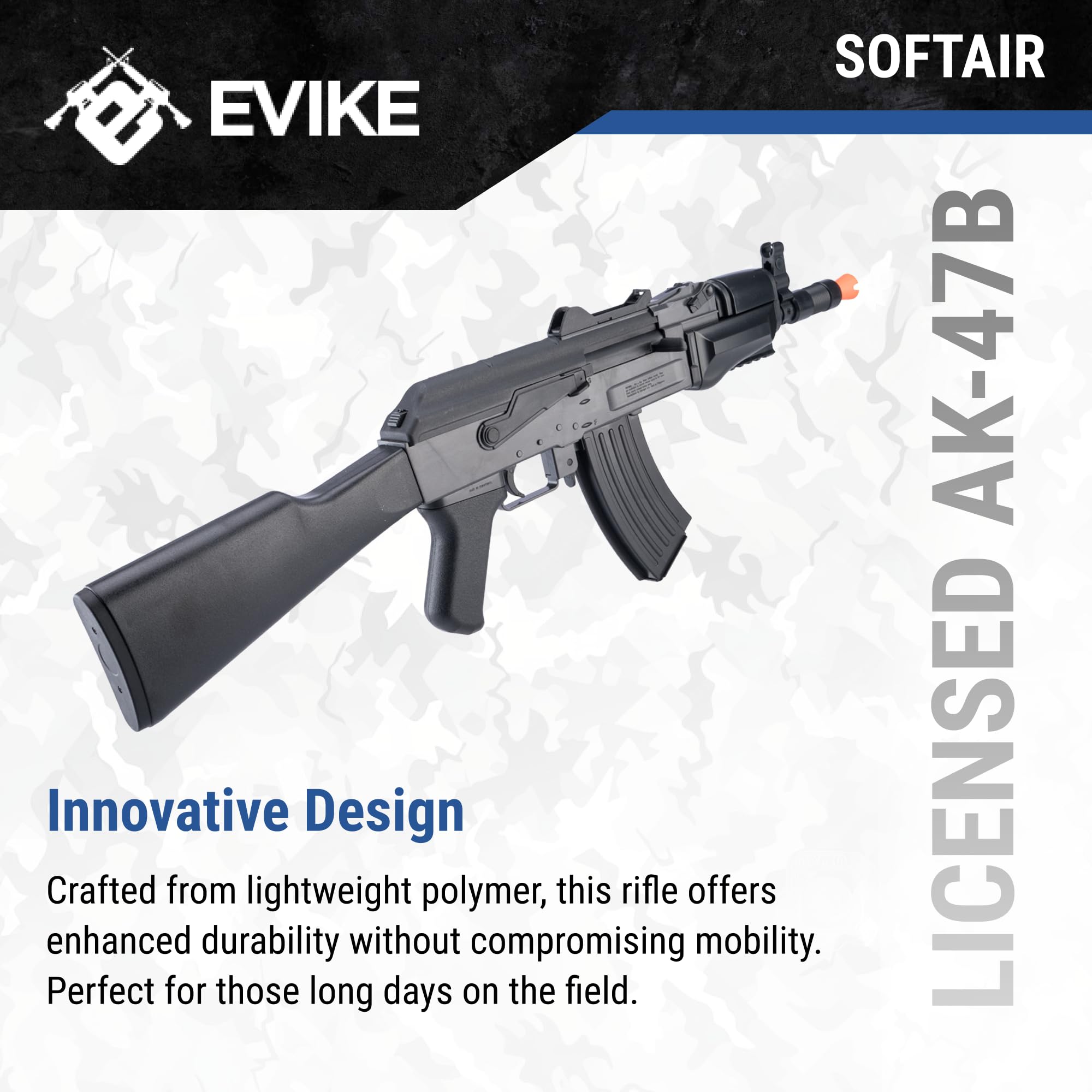 Evike Airsoft - Licensed Kalashnikov AK-47 Spring Powered Airsoft Gun for Outdoor Shooting & Tactical Training | Realistic Replica for Airsoft Enthusiasts & Collectors