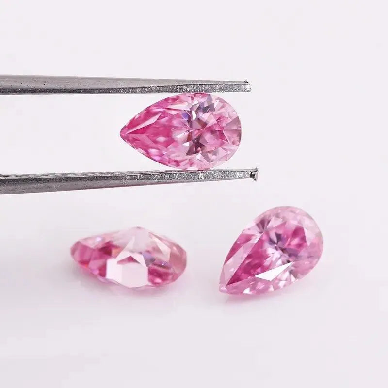 **100% Real Pink Loose Moissanite Gemstone - Lab-Created for Women's Jewelry (Round/Pear/Emerald/Oval Cut) | GRA Certified | Perfect for Engagement Rings, Wedding Bands & Fashion Jewelry**