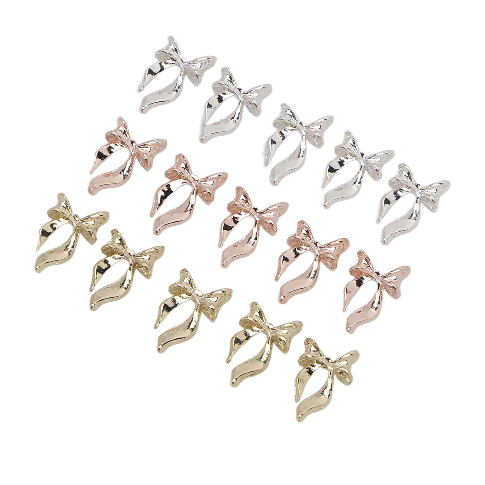 Elegant Metal Bow Nail Art Decorations for Dancing Party | DIY Nail Accessories for Women | Perfect for Prom, Wedding & Special Occasions
