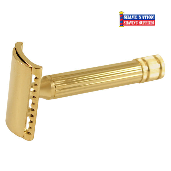 Fatip Grande Gold Closed Comb Safety Razor for Men - Premium Shaving Tool for Smooth, Close Shave - Perfect for Wet Shaving & Grooming Routine