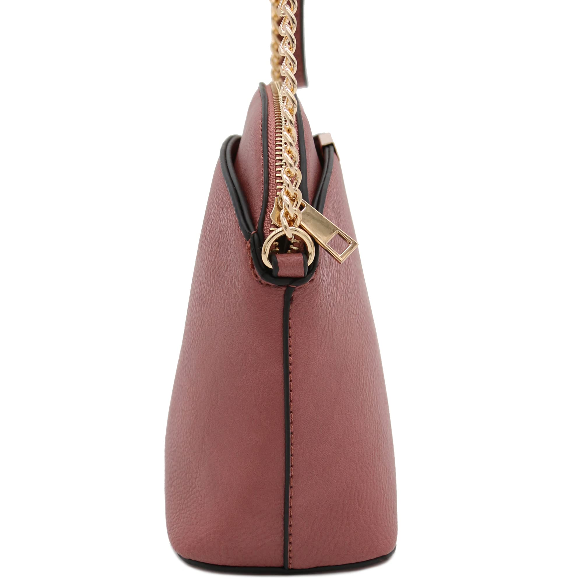 Stylish Faux Leather Small Dome Crossbody Bag with Adjustable Chain Strap - Perfect for Women's Daily Use, Shopping, Travel & Night Out
