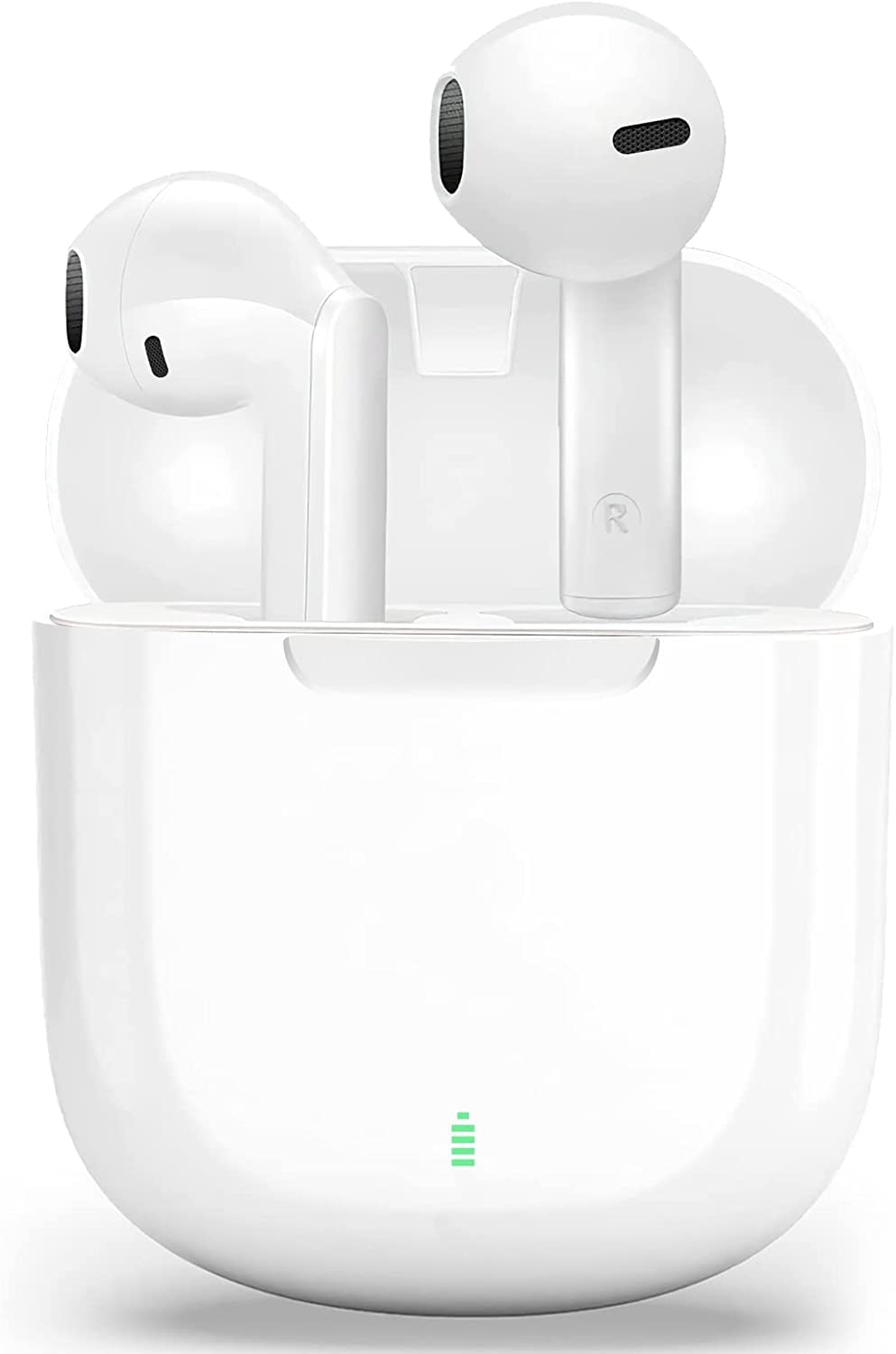 Wireless Bluetooth Earbuds 35H Playtime with Charging Case for iPhone Android - White | Sports & Travel