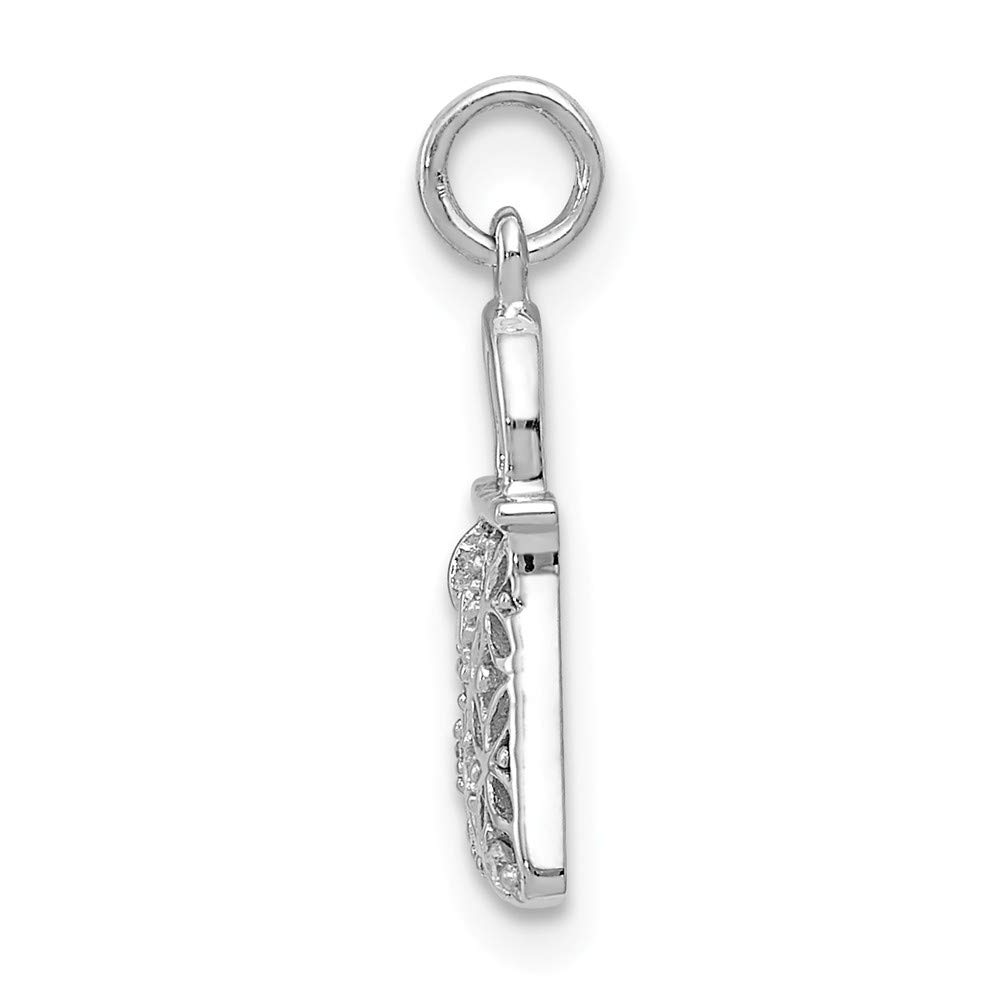 14K White Gold Diamond Purse Charm Pendant - Elegant Jewelry Gift for Women | Perfect for Handbag Accessories & Special Occasions