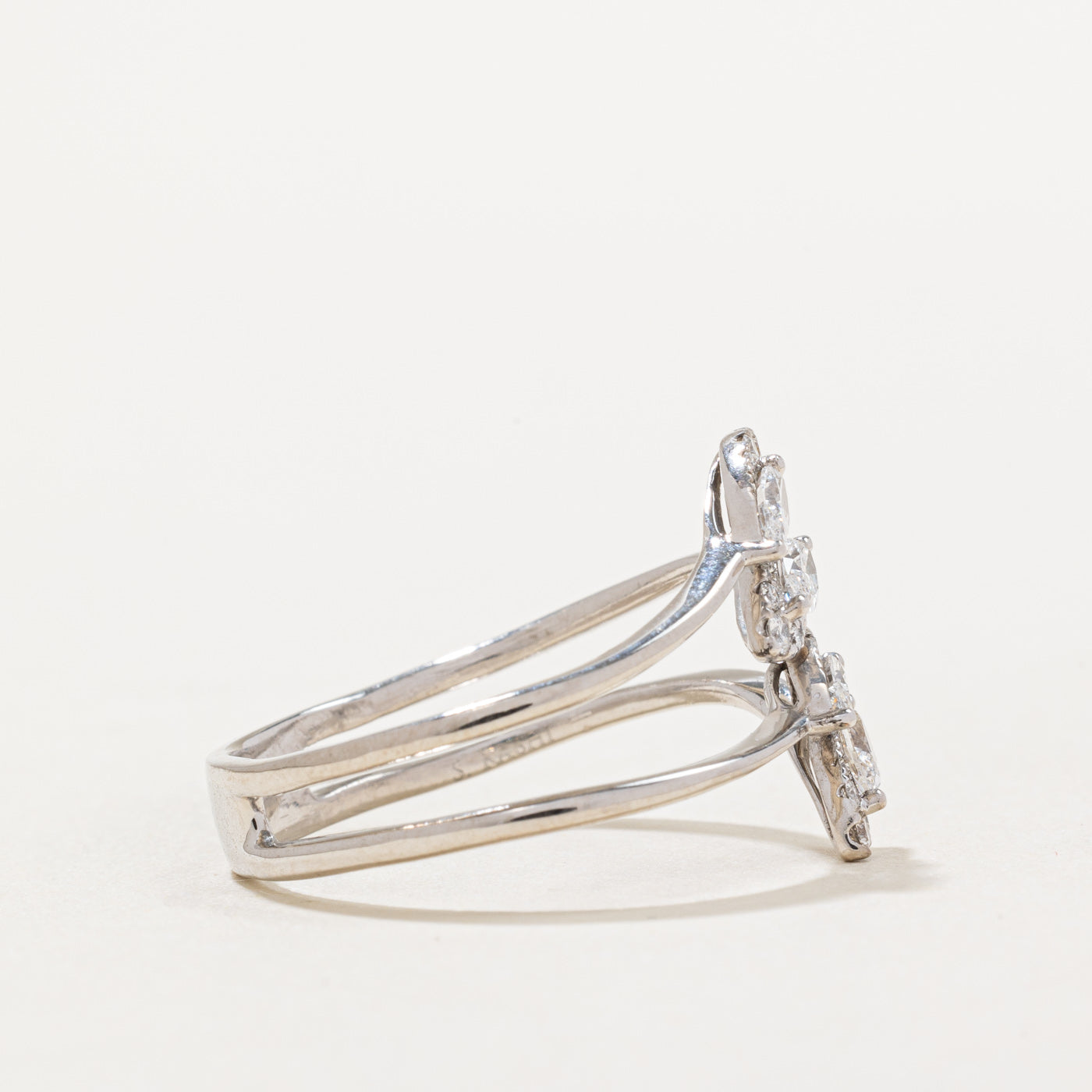 Elegant 0.83ctw Diamond Cocktail Wrap Ring - Size 11 | Perfect for Evening Parties, Weddings & Special Occasions