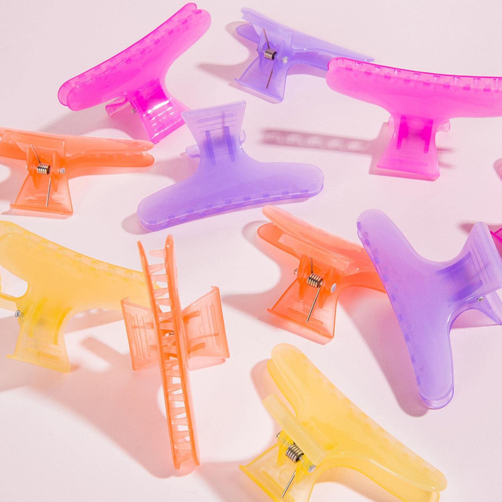 SM SunniMix 12Pcs Sectioning Clips - Butterfly Hair Clips for Styling & Skincare | Non-Slip Hair Holders for Salon, Makeup & Facial Care