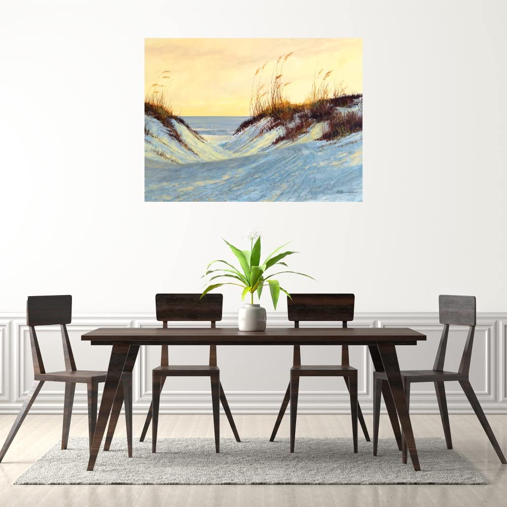 Roger Bansemer Dune Blush Fine Art Canvas Wall Decor - 32x24 Inches Ready to Hang Painting for Living Room, Bedroom, Bathroom, Kitchen, Office, Bar & Dining Room - Coastal & Boho Home Decor