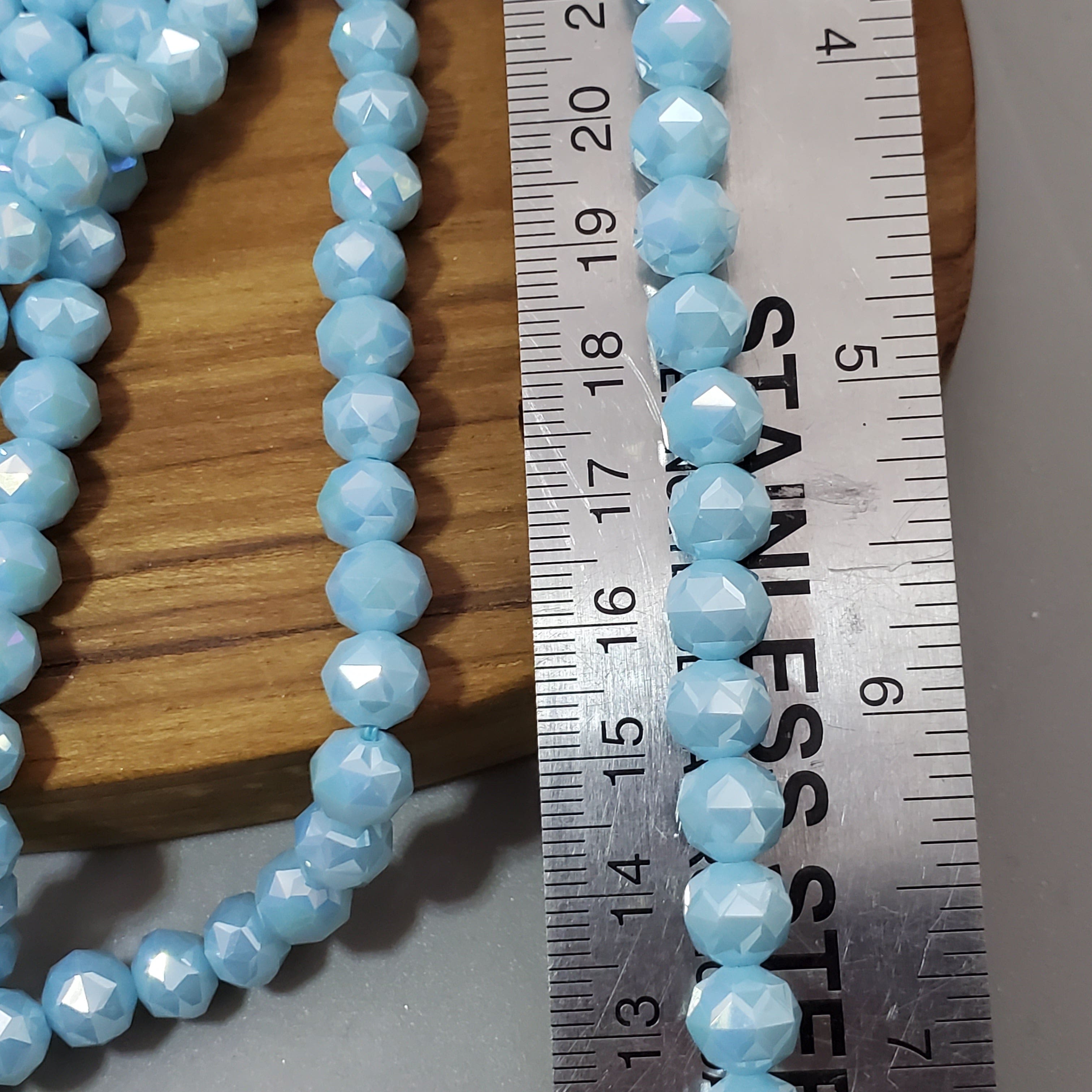 8mm Faceted Crystal Bead Strand for Jewelry Making - DIY Necklace, Bracelet & Earrings Craft Supplies - Perfect for Wedding, Party & Gift Accessories