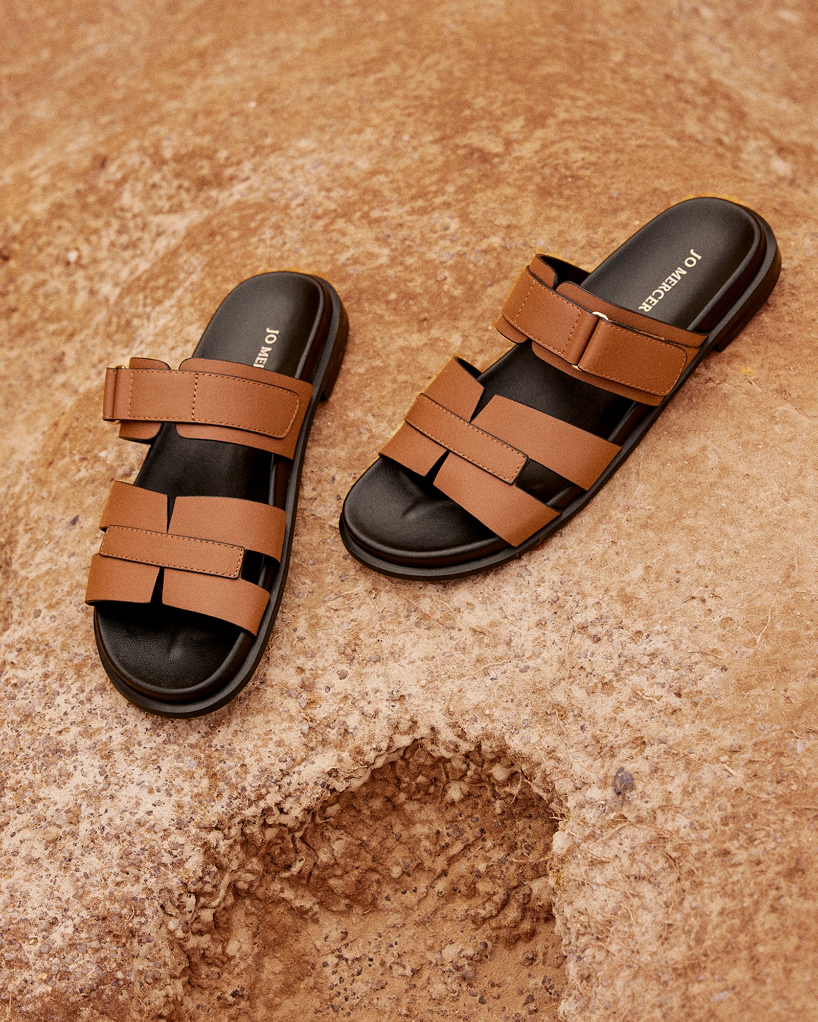 Hendix Flat Slides for Men & Women - Dark Tan Genuine Leather Comfortable Sandals | Perfect for Beach, Pool, Travel & Casual Wear