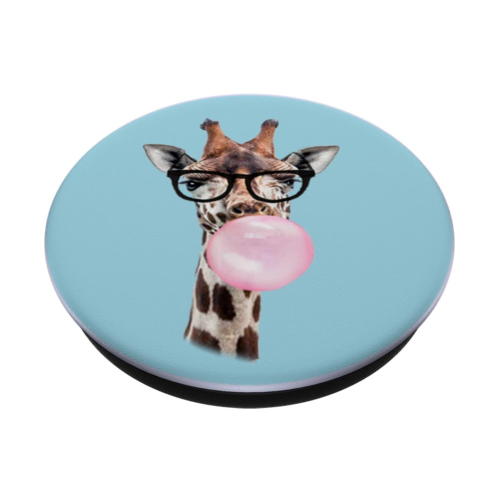 Giraffe Bubble Gum PopGrip Phone Holder for Nerdy Glasses Lovers - Perfect for Phones & Tablets