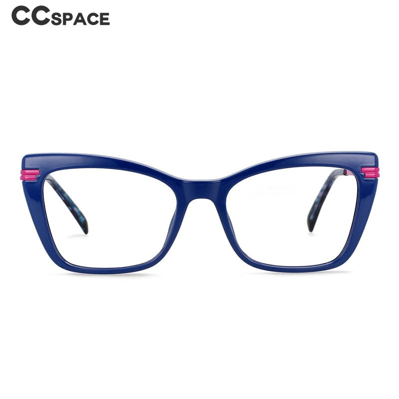 CCspace Women's Full Rim Square Cat Eye Titanium Frame Eyeglasses - Lightweight & Durable TR90 Glasses for Women, Perfect for Office, Reading & Fashion Accessories