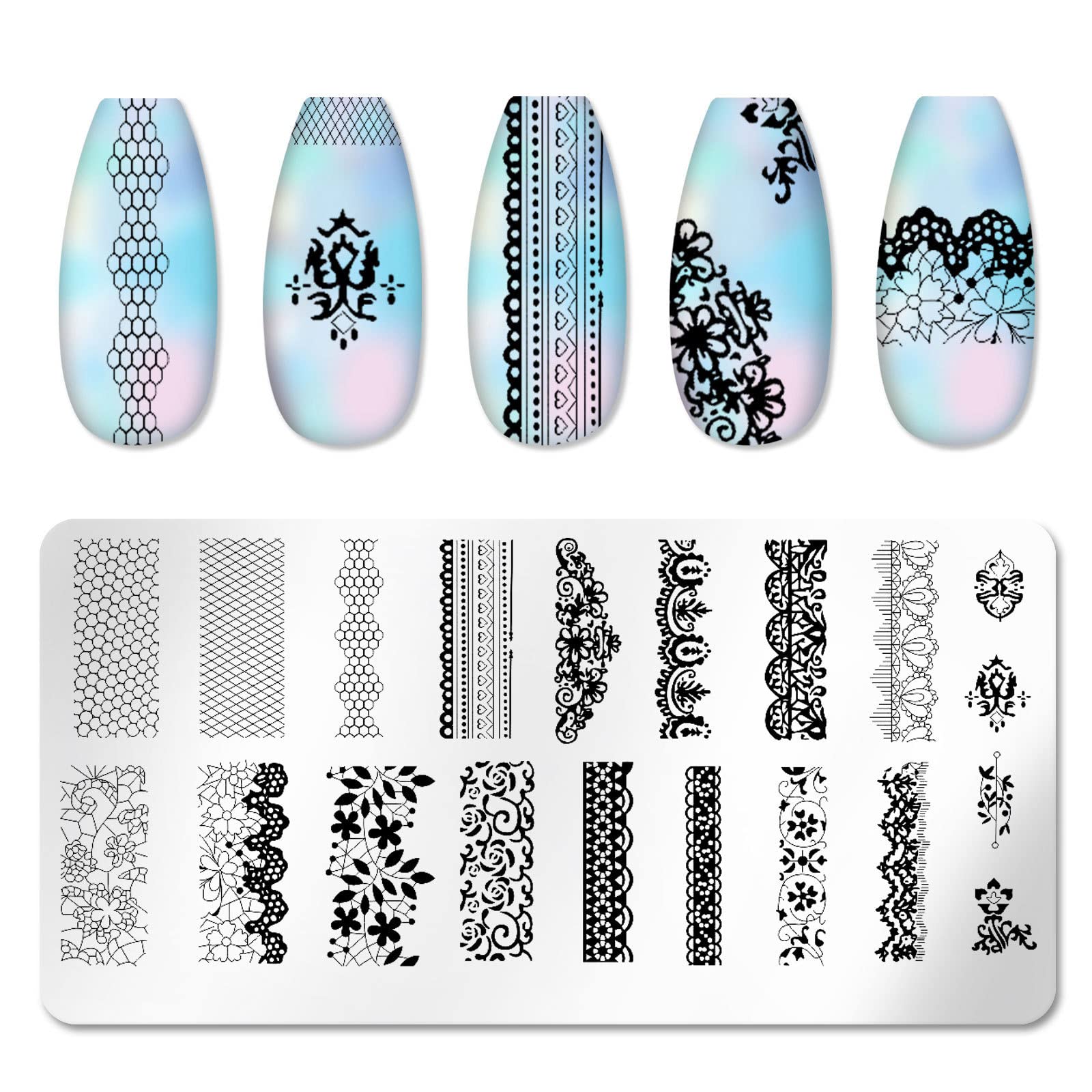 6-Piece Valentine's Day Nail Stamping Kit - Heart Nail Art Stamps, Holiday Nail Template Plates & Nail Art Supplies | Perfect for DIY Manicures, Home Nail Salons & Gift Giving