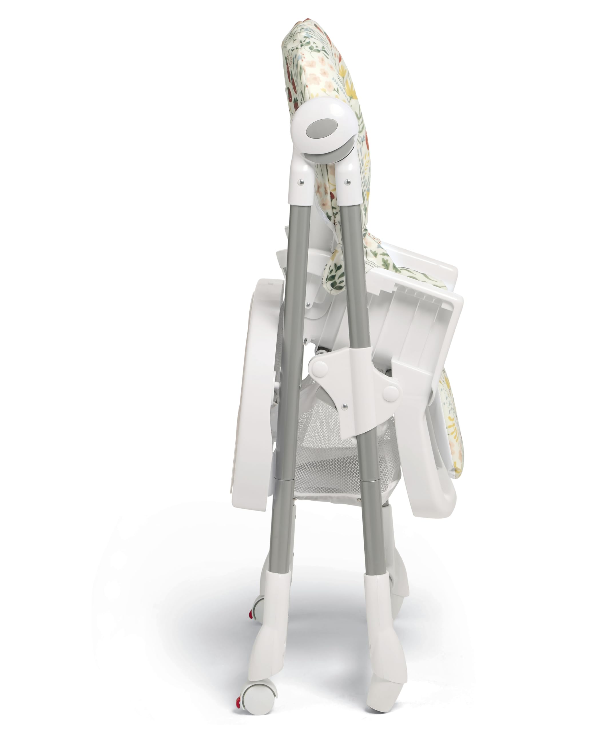 Mamas & Papas Snax Adjustable High Chair with Reclining Seat, Foldable Design & Removable Tray - Fruit Garden Pattern | Baby Feeding Chair for Home, Restaurant & Travel Use