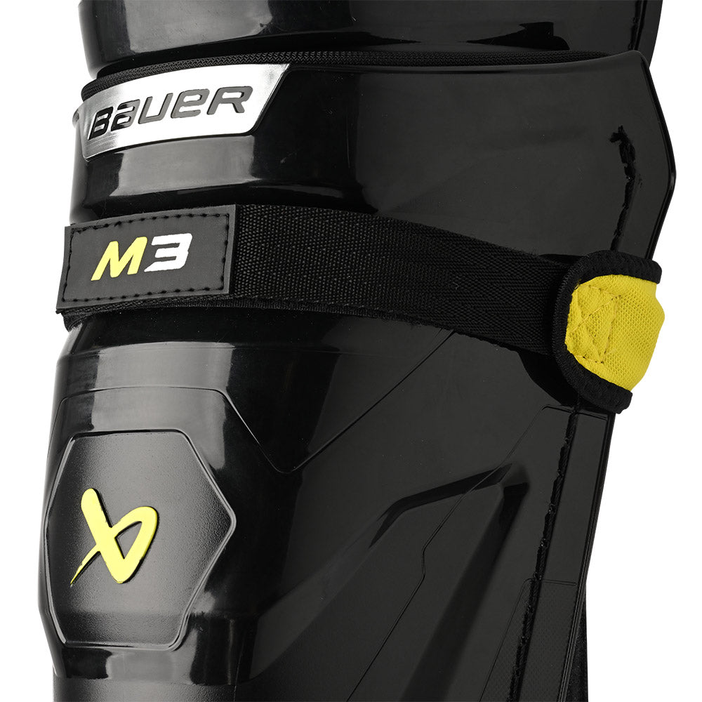 Bauer Supreme M3 Intermediate Ice Hockey Shin Guards - Youth & Adult Protective Gear for Hockey Players - Perfect for Games, Practice & Training Sessions