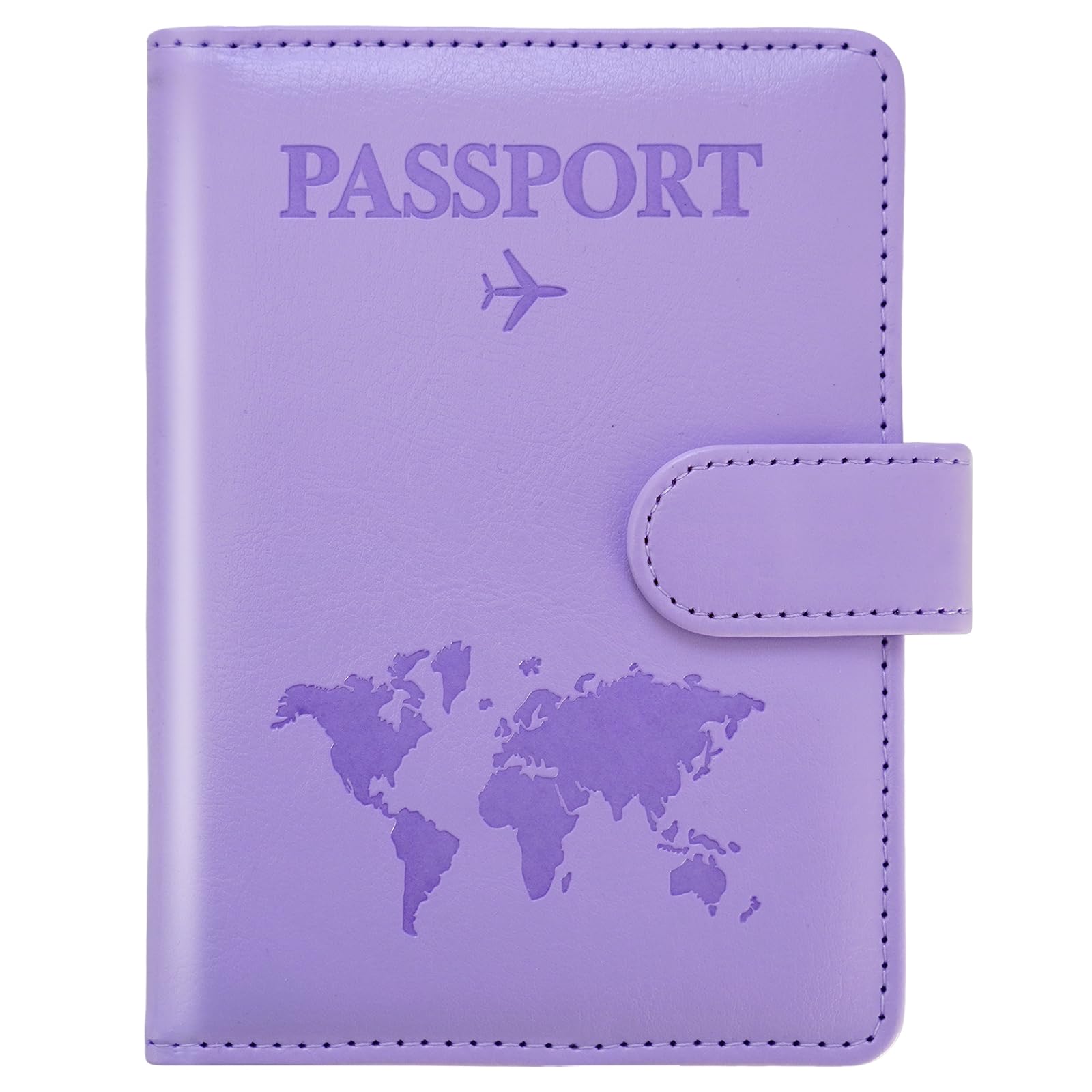 Premium RFID Blocking Passport Holder with Card Slots - Travel Wallet for Women & Men - Secure Passport Cover Case for International Trips - Perfect Travel Accessory for Airports & Vacations (Buckle, Purple)