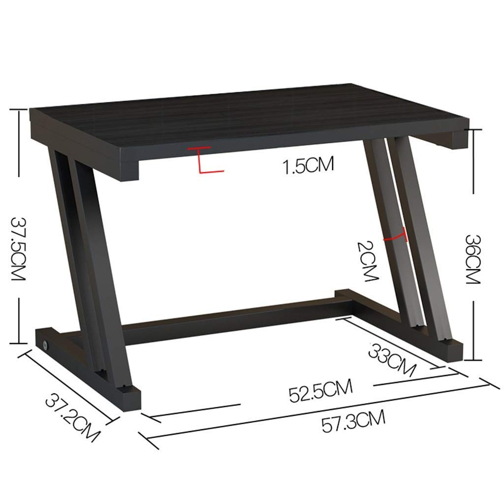 YF-CHEN Microwave Oven Storage Shelf - Double Tier Simple Kitchen Organizer Rack, Black (57.3 x 37.2 x 37.5 cm) - Perfect for Small Spaces & Countertop Organization in Apartments, Dorms & Kitchens