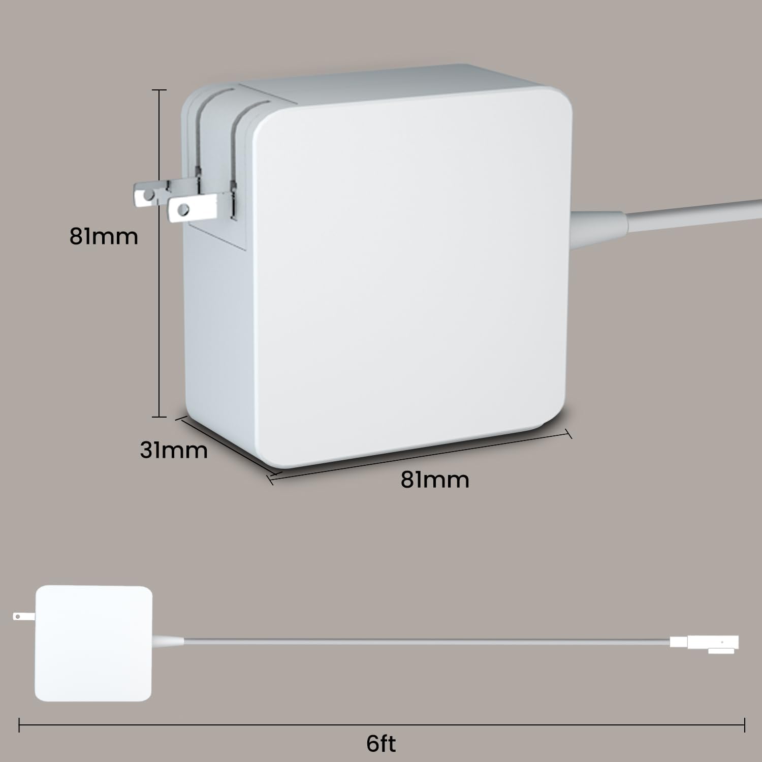 Original MacBook Pro Charger 85W Replacement Power Adapter with L-Tip - Compatible with 15