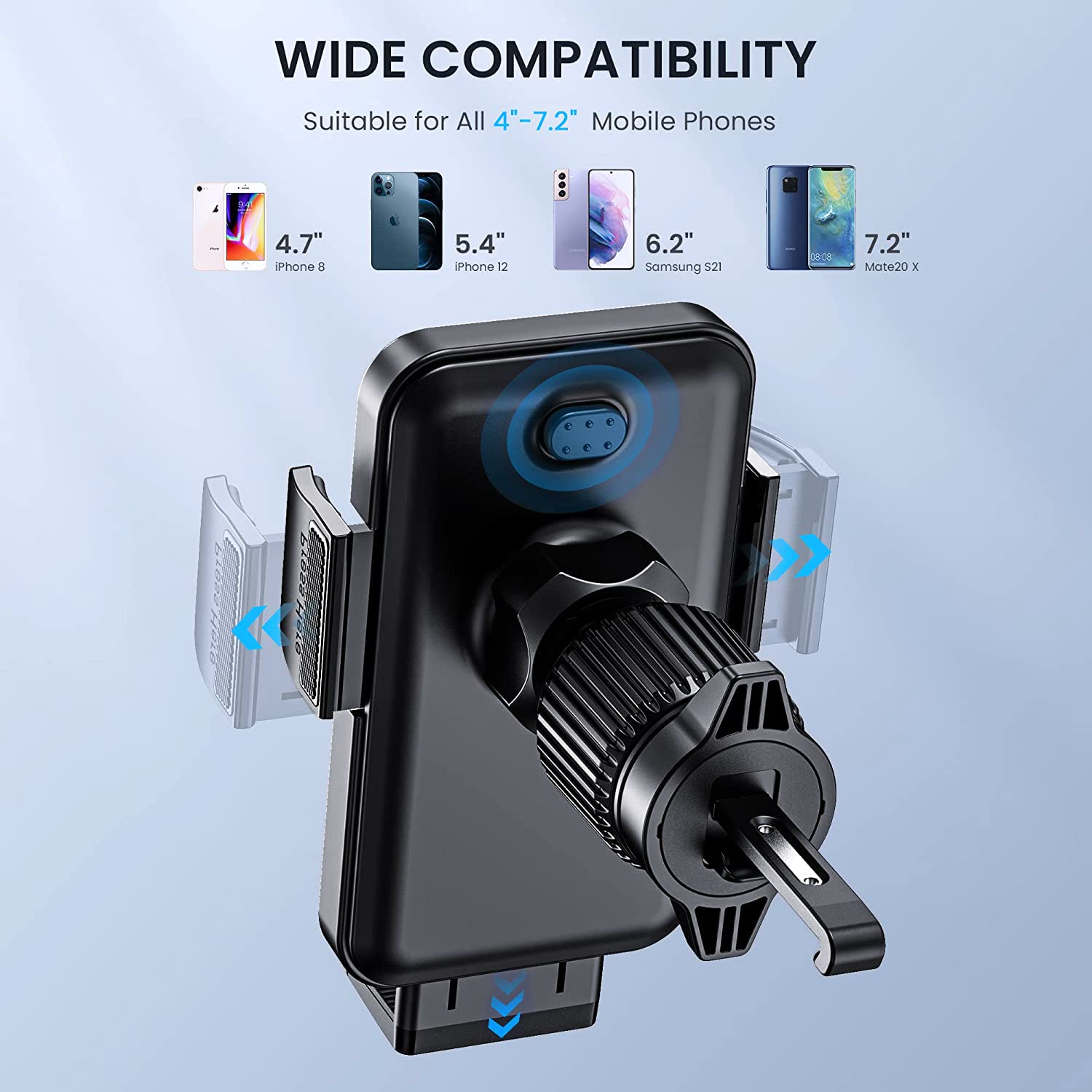 Military-Grade Car Vent Phone Mount - Universal Smartphone Holder for iPhone & Thick Cases - Secure Air Vent Clip Car Cradle for Safe Driving & Hands-Free Navigation