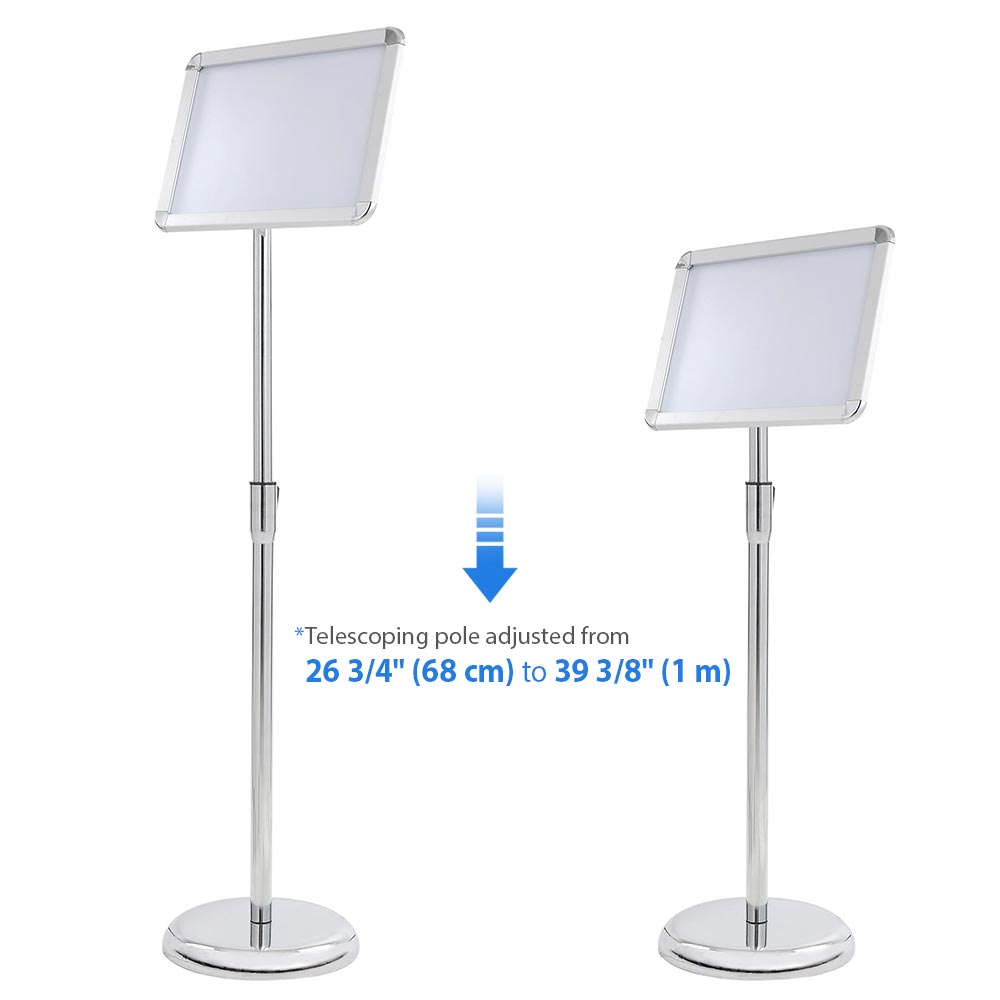 TheLAShop 8.5x11 Adjustable Pedestal Sign Holder - Heavy Duty Floor Stand for Retail, Restaurants & Events - Perfect for A-Frame Signs, Menu Boards & Promotional Displays