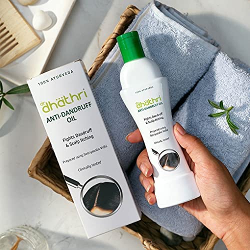 Dhathri Anti Dandruff Hair Oil - 100ml (Pack of 2) | Ayurvedic Herbal Treatment for Dandruff & Itchy Scalp | Natural Scalp Care for Men & Women | Perfect for Daily Hair Care & Scalp Massage