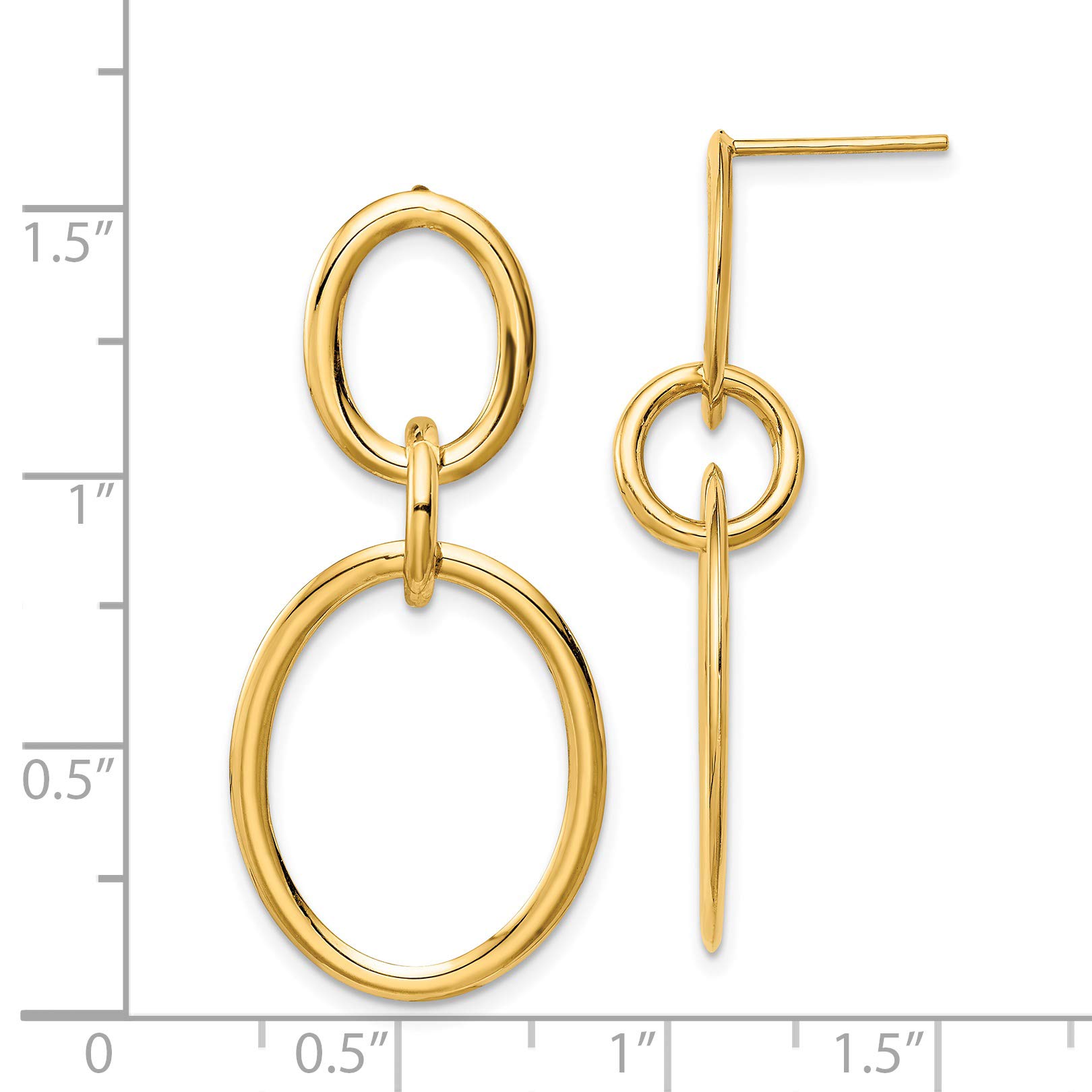 14K Yellow Gold Hoop Earrings for Women - Classic Circle Huggie Earrings for Everyday Wear, Gift Giving & Special Occasions