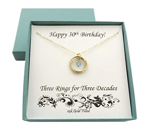 30th Birthday Gold Birthstone Necklace - Elegant 30th Birthday Gift for Women, Personalized Jewelry for Anniversary, Graduation & Special Occasions