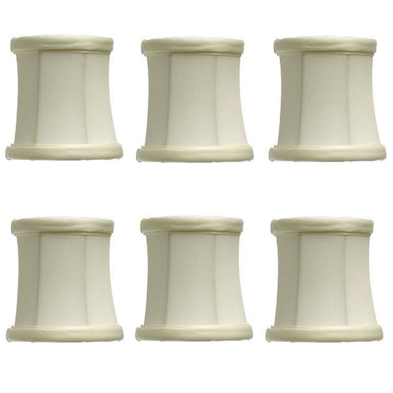 3 Inch Eggshell Silk Mini Drum Clip-On Chandelier Lamp Shades - Set of 6 for Bedroom, Dining Room, and Living Room Lighting Decor