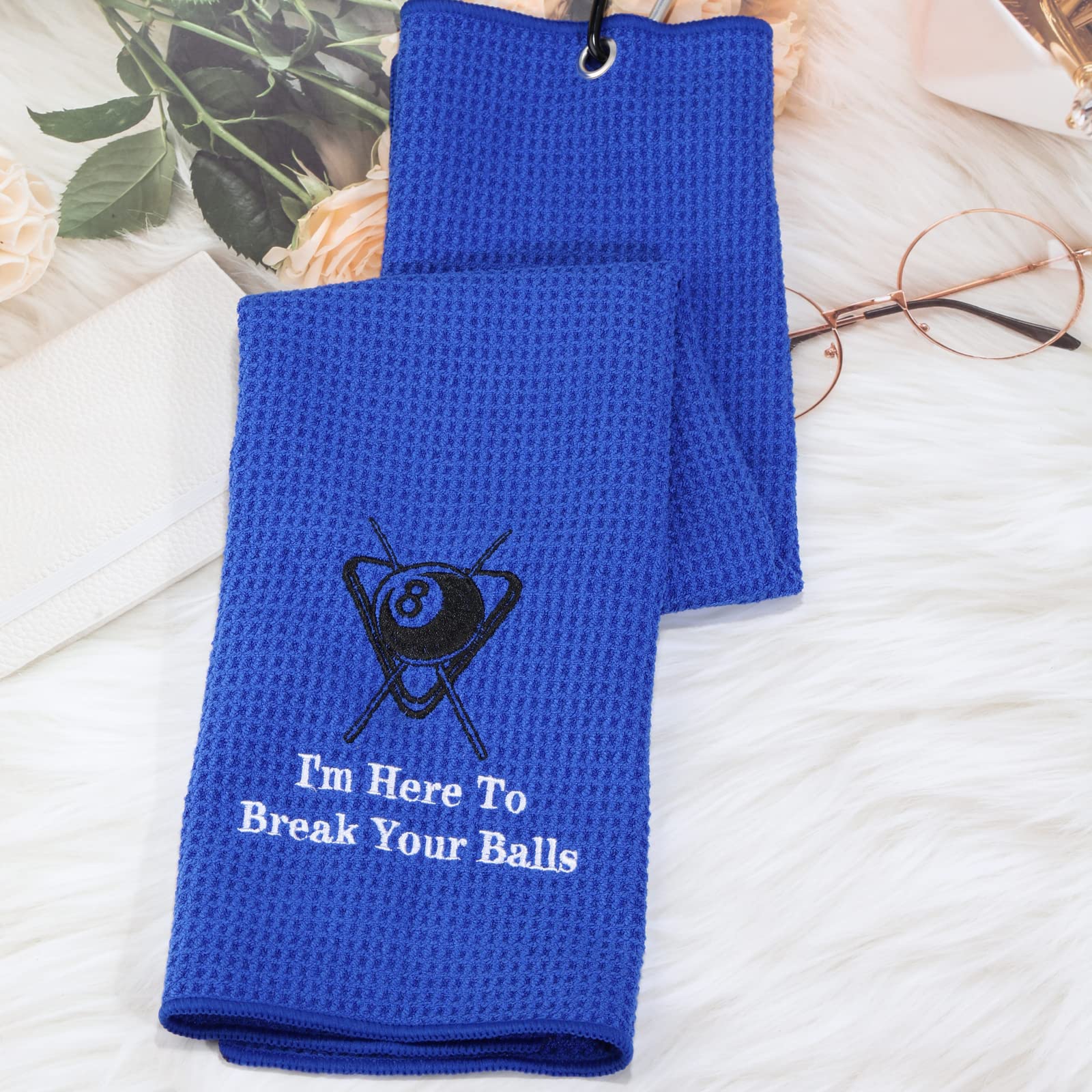 Premium 8-Ball Pool Cue Towel - Embroidered Billiards Cleaning Cloth for Players | Perfect Gift for Pool Enthusiasts | Use for Cue Maintenance, Game Nights & Tournaments