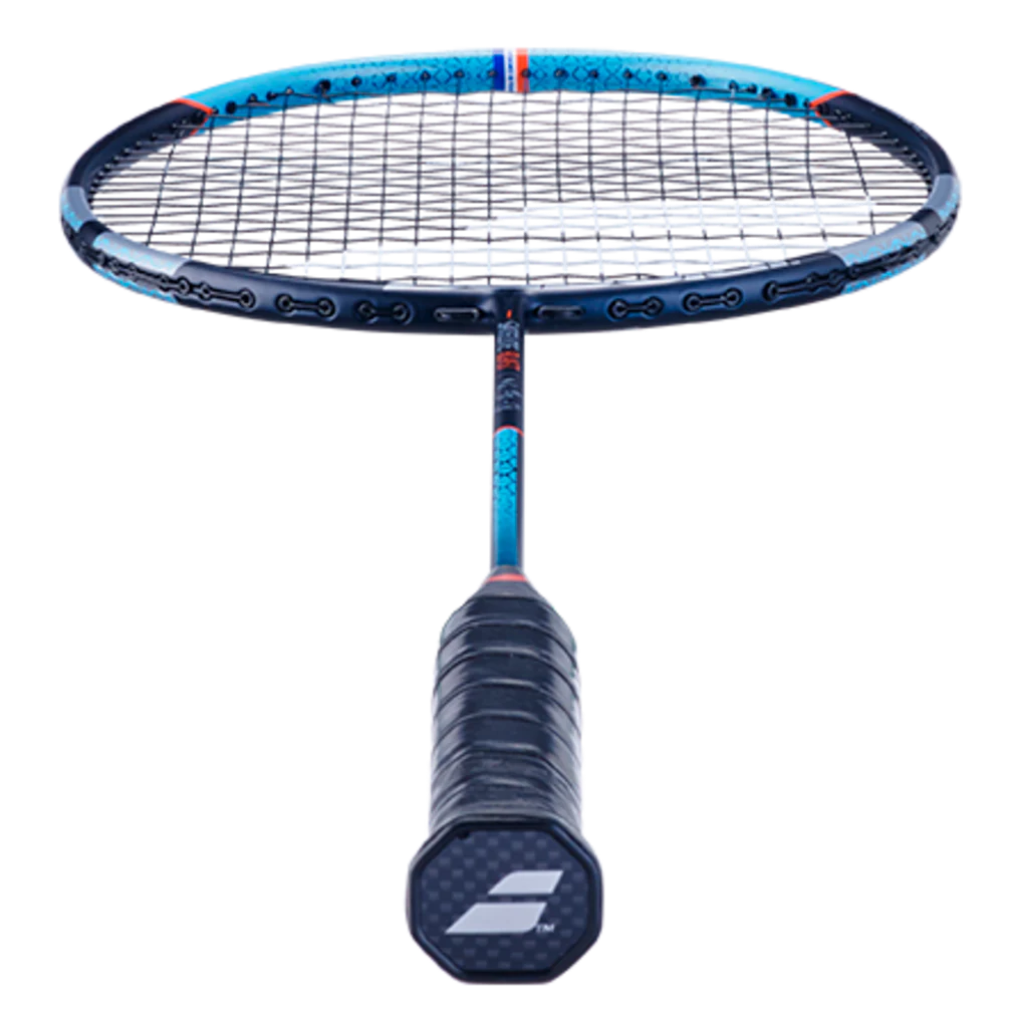 Babolat Satellite Blast Unstrung Badminton Racket - Lightweight Carbon Fiber Shaft for Power & Control [Blue/Red] - Perfect for Competitive Play & Training Sessions