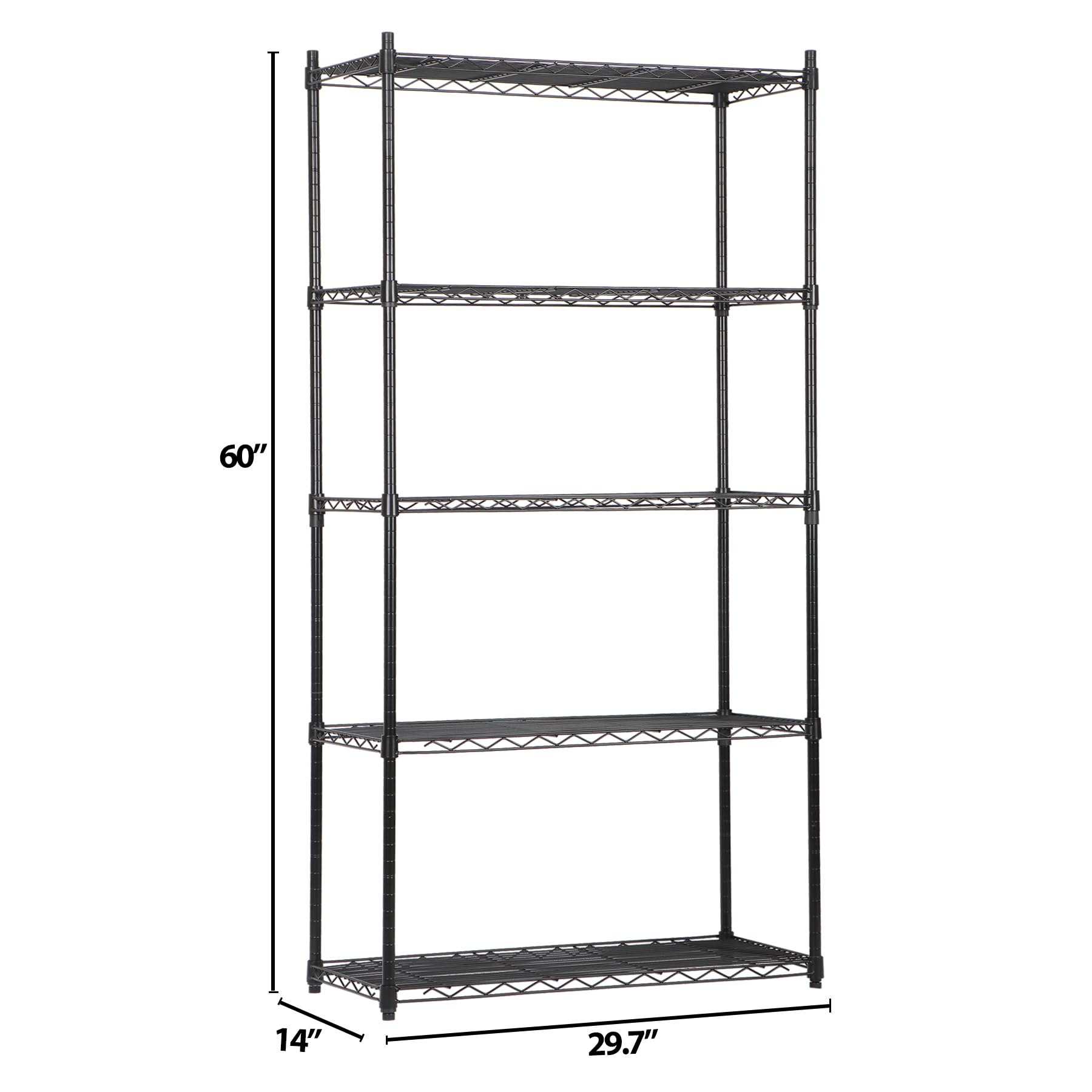 ZenStyle 5-Tier Adjustable Heavy Duty Steel Storage Shelving Unit - 30