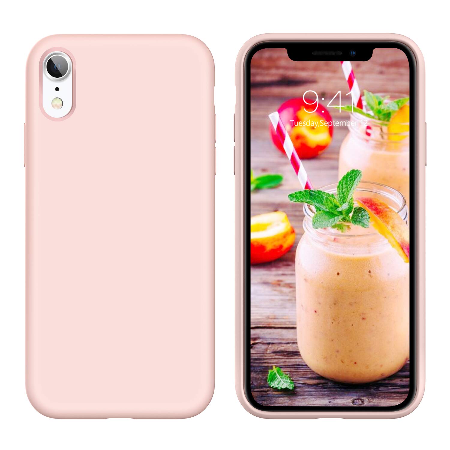 Premium Liquid Silicone iPhone XR Case - Ultra Slim Soft Gel Rubber Cover with Microfiber Lining | Shockproof & Anti-Scratch Protection for iPhone XR 6.1-inch (Pink) | Perfect for Everyday Use, Travel & Outdoor Activities