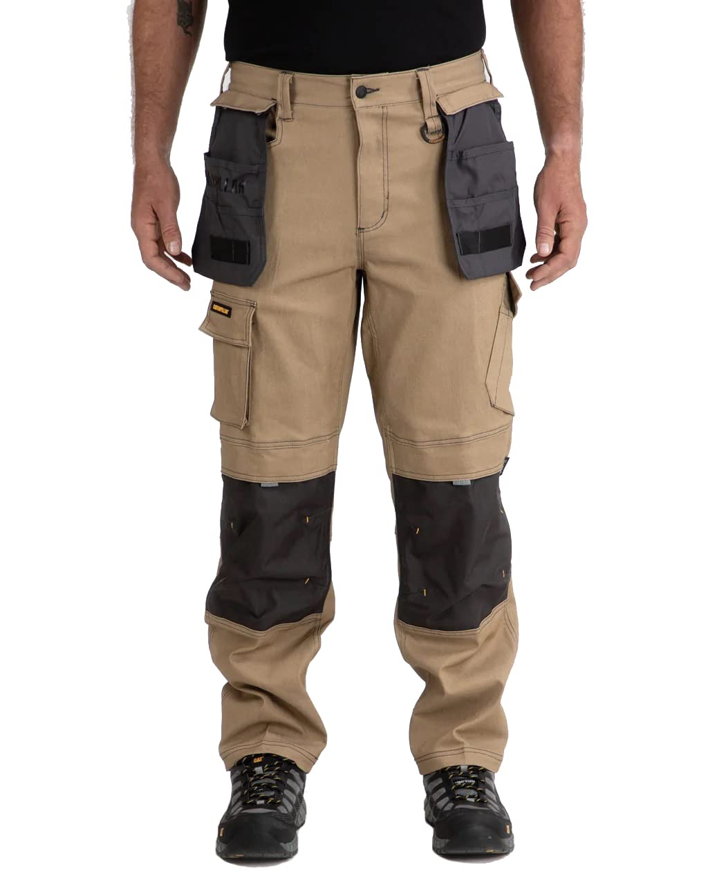 **Caterpillar H2O Defender Waterproof Work Pants for Men - Durable Reinforced Knees, Bellowed Cargo Pockets & Tool Bags - Ideal for Construction, Outdoor Work & Heavy-Duty Jobs**