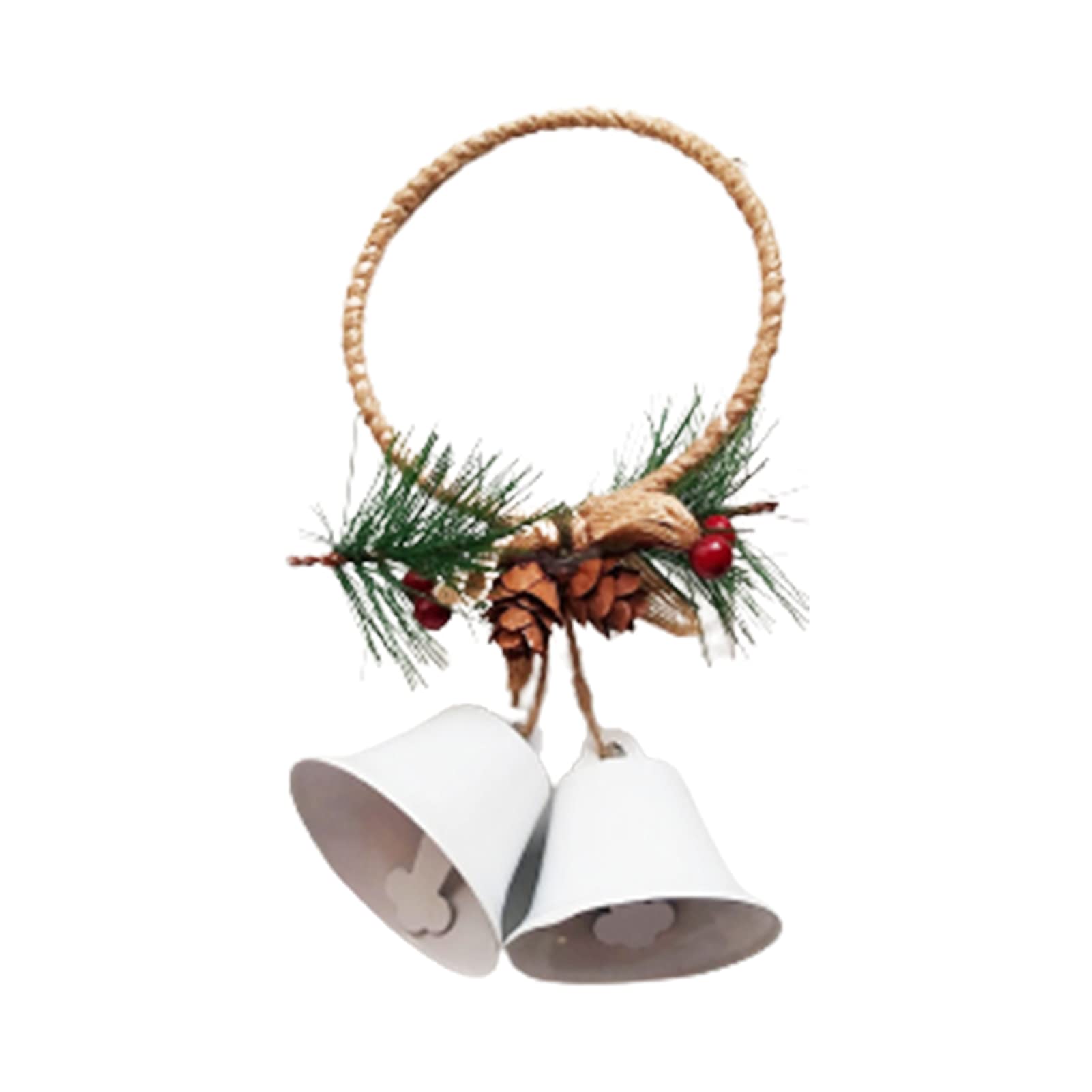 CactusAngui Metal Hanging Bell Pendant - Decorative Wind Chime for Home, Garden & Outdoor Decor - White Rust-Resistant Ornamental Bells with Clear Sound