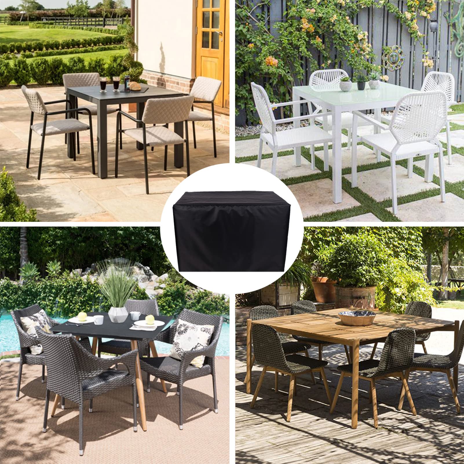 Waterproof Outdoor Furniture Covers 100x100x36 Inches - Heavy Duty 420D Oxford Fabric Rectangular Patio Set Cover for Garden, Deck & Backyard - All Weather Protection for Tables, Chairs & Outdoor Furniture (Ideal for Rain, Snow & UV Protection)