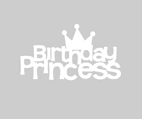 Birthday Princess Iron On Decal - DIY Birthday Girl T-Shirt Transfer for Kids & Adults - Perfect for Birthday Parties, Celebrations & Personalized Gifts (White)
