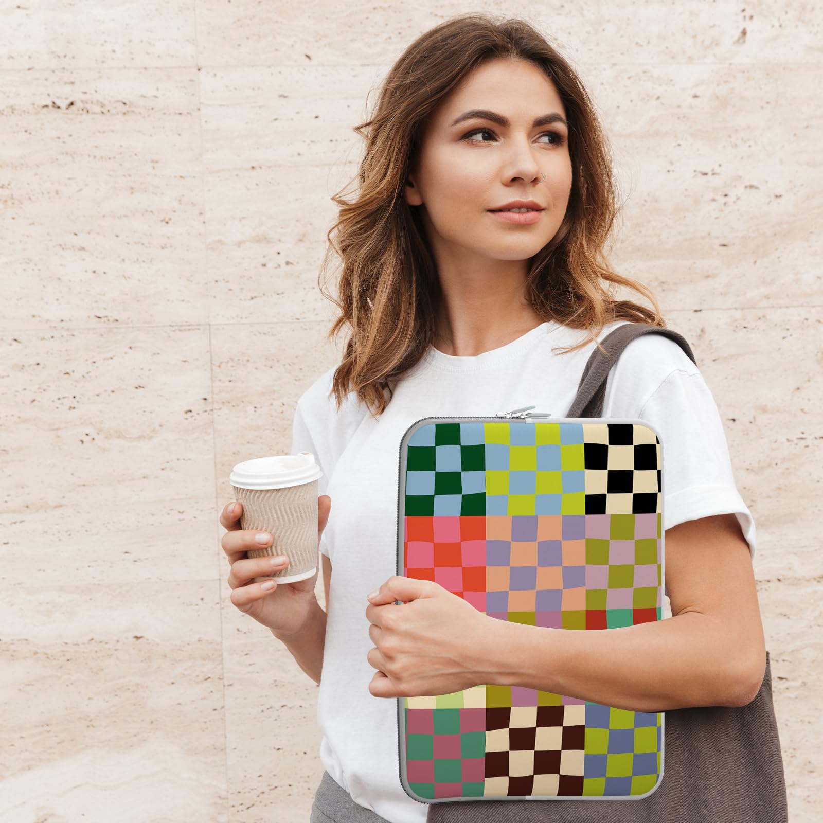 iCasso 13-14 Inch Laptop Sleeve for MacBook Air/Pro, Chromebook, HP, Dell - Slim Protective Travel Case with Checker Design | Perfect for Work, School & Business Travel