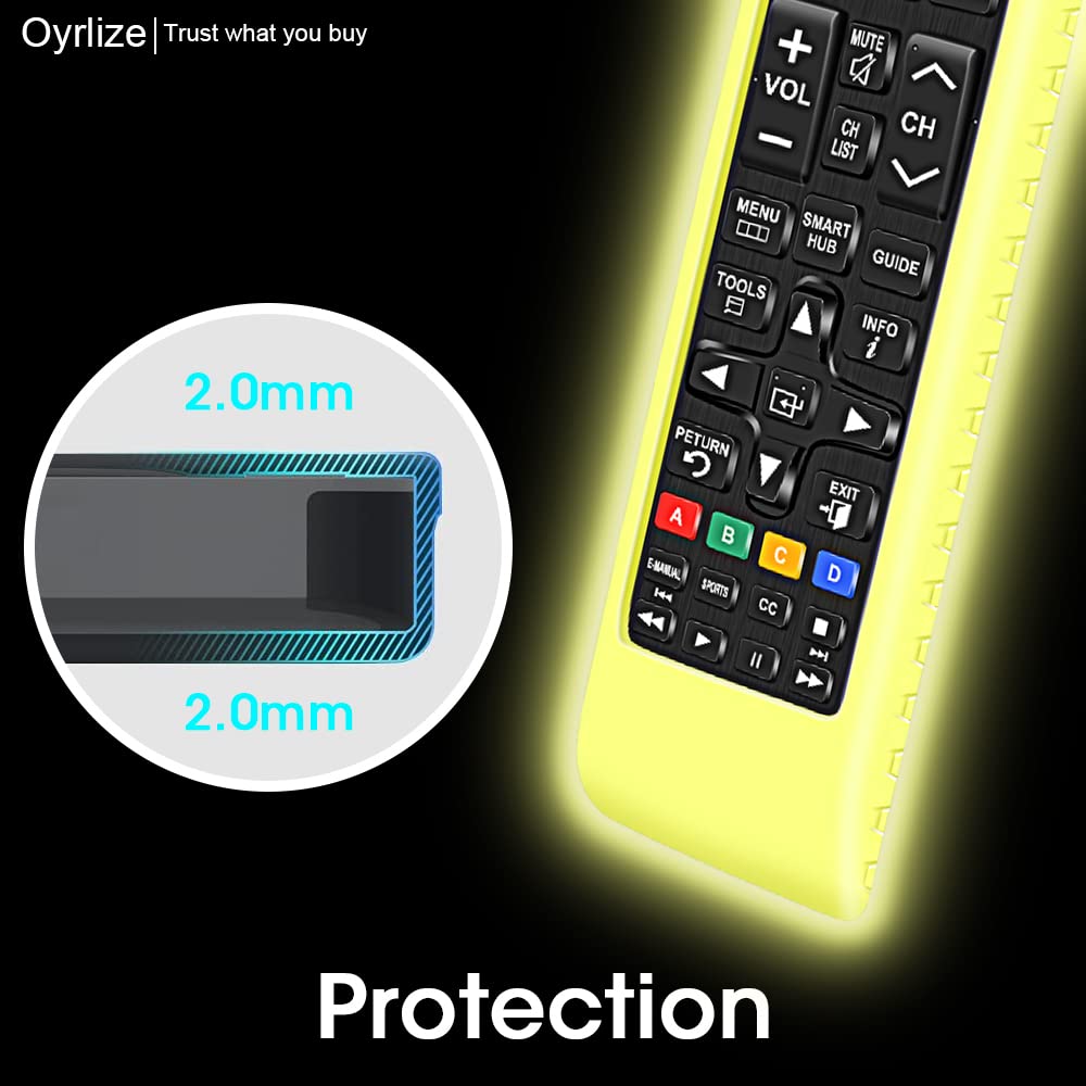 3-Pack Glow in The Dark Silicone Remote Cover for Samsung Smart TV - Compatible with BN59-01301A, BN59-01315A, BN59-01199F Models - Protective Skin Sleeve with Battery Cover Holder - Perfect for Nighttime TV Watching & Home Entertainment