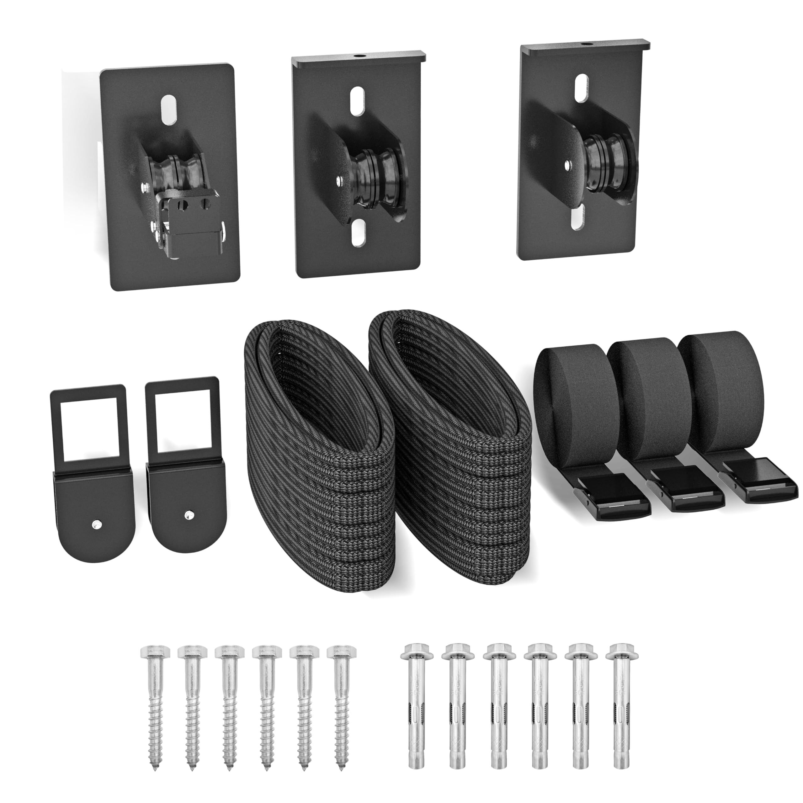 2025 Upgraded Heavy Duty Kayak Hoist System for Garage Ceiling - 200 lbs Capacity Canoe Lift Storage with Pulley - Fits 10-20 Foot Ceilings (Black) - Perfect for Kayak, Canoe & Paddleboard Storage in Garage, Basement or Shed