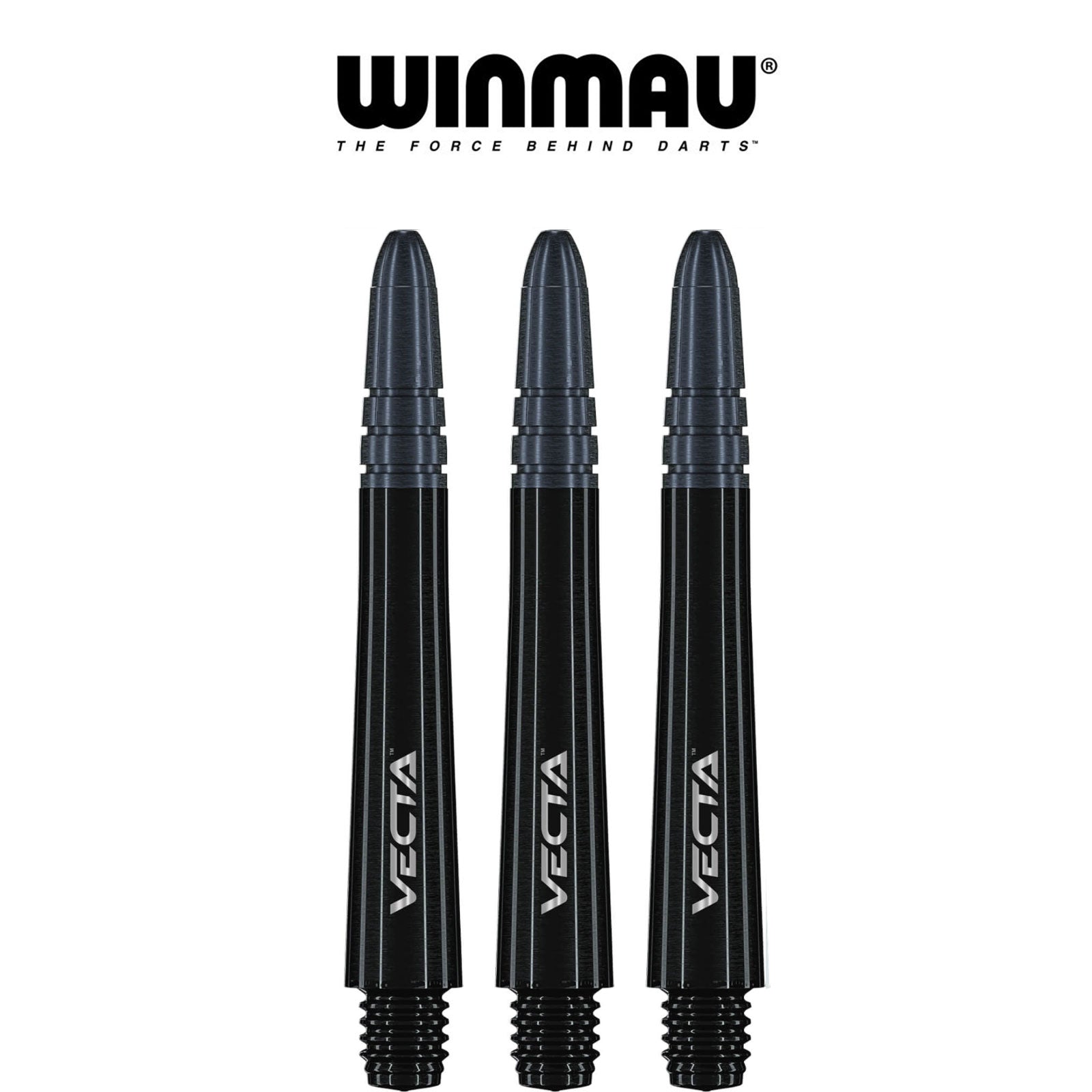 WINMAU Vecta Composite Dart Shafts - Medium Black (2-Pack) | Professional Dart Accessories for Steel Tip & Soft Tip Darts | Perfect for Tournaments, Bars & Home Practice