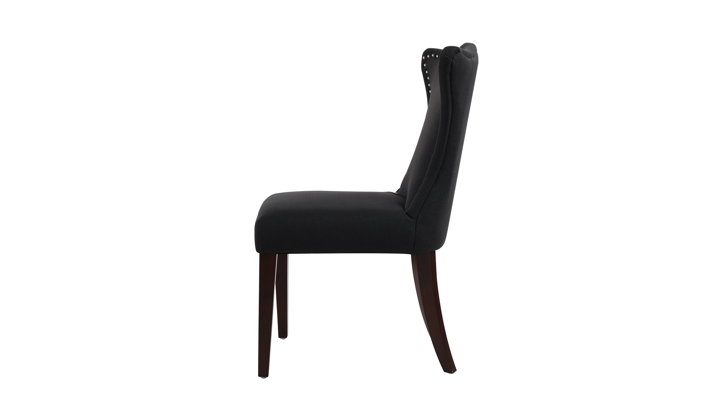 Jennifer Taylor Home Lorena Accent Chair - Modern Upholstered Armchair in Jet Black Fabric for Living Room, Bedroom & Office Decor