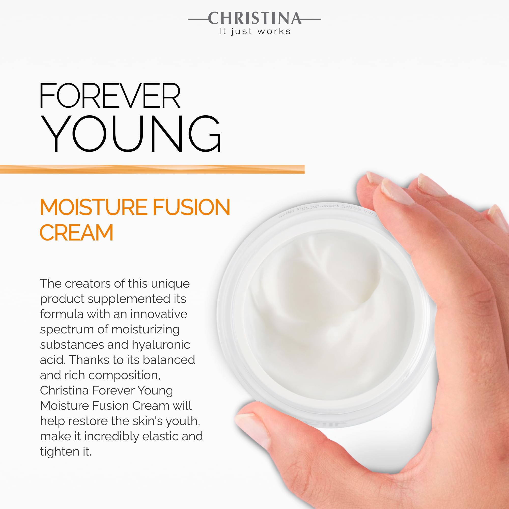 Forever Young Moisture Fusion Face Cream with Hyaluronic Acid | Hydrating & Firming Anti-Aging Moisturizer for Women | 50ml | Day & Night Use for Glowing Skin