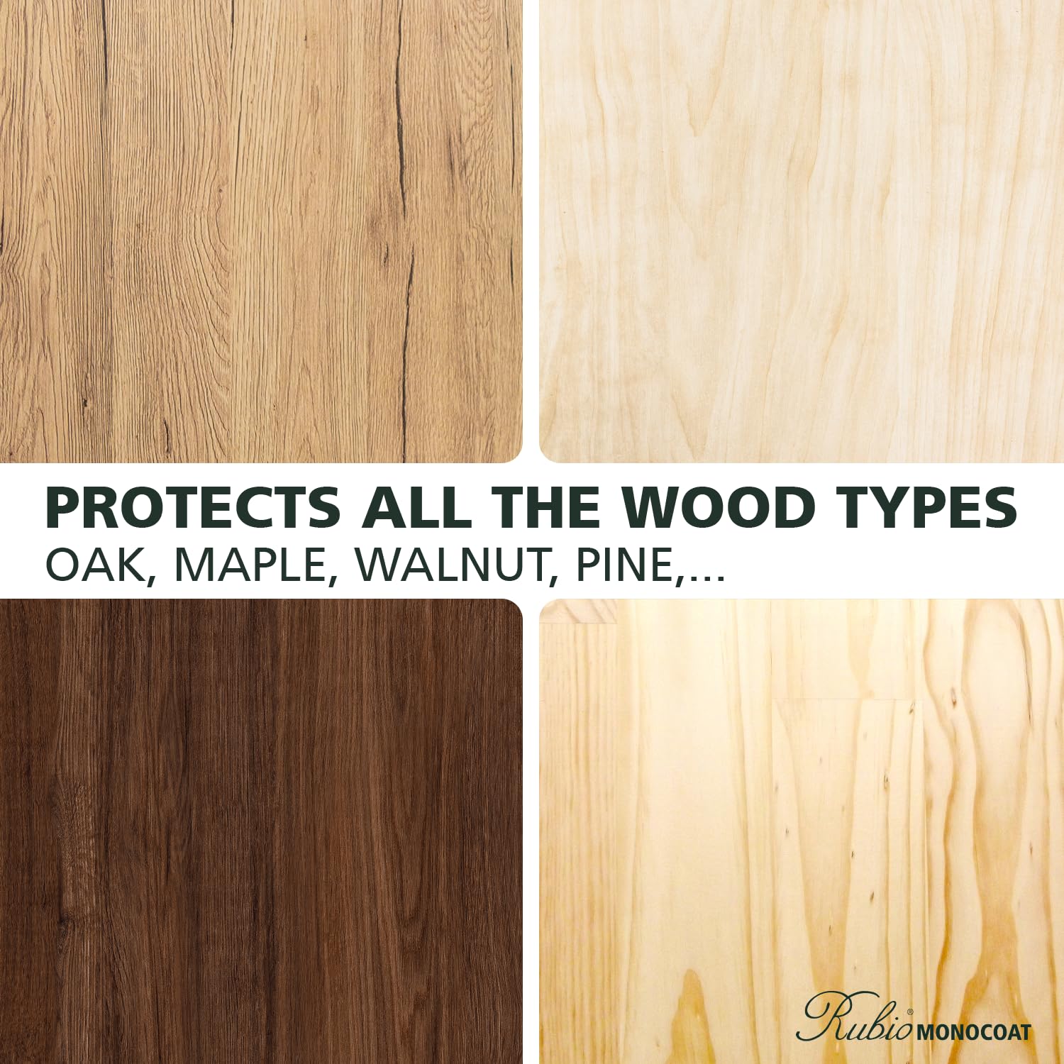 Rubio Monocoat Oil Plus 2C Quick-Dry Wood Stain & Finish - Smoke 5% | 1.3L Eco-Friendly Linseed Oil for Indoor Furniture, Floors & Cabinets | Includes Accelerator (Part B) & Protector | Covers 650 ft² | Non-Toxic, Low VOC Wood Treatment for Home & Office Use