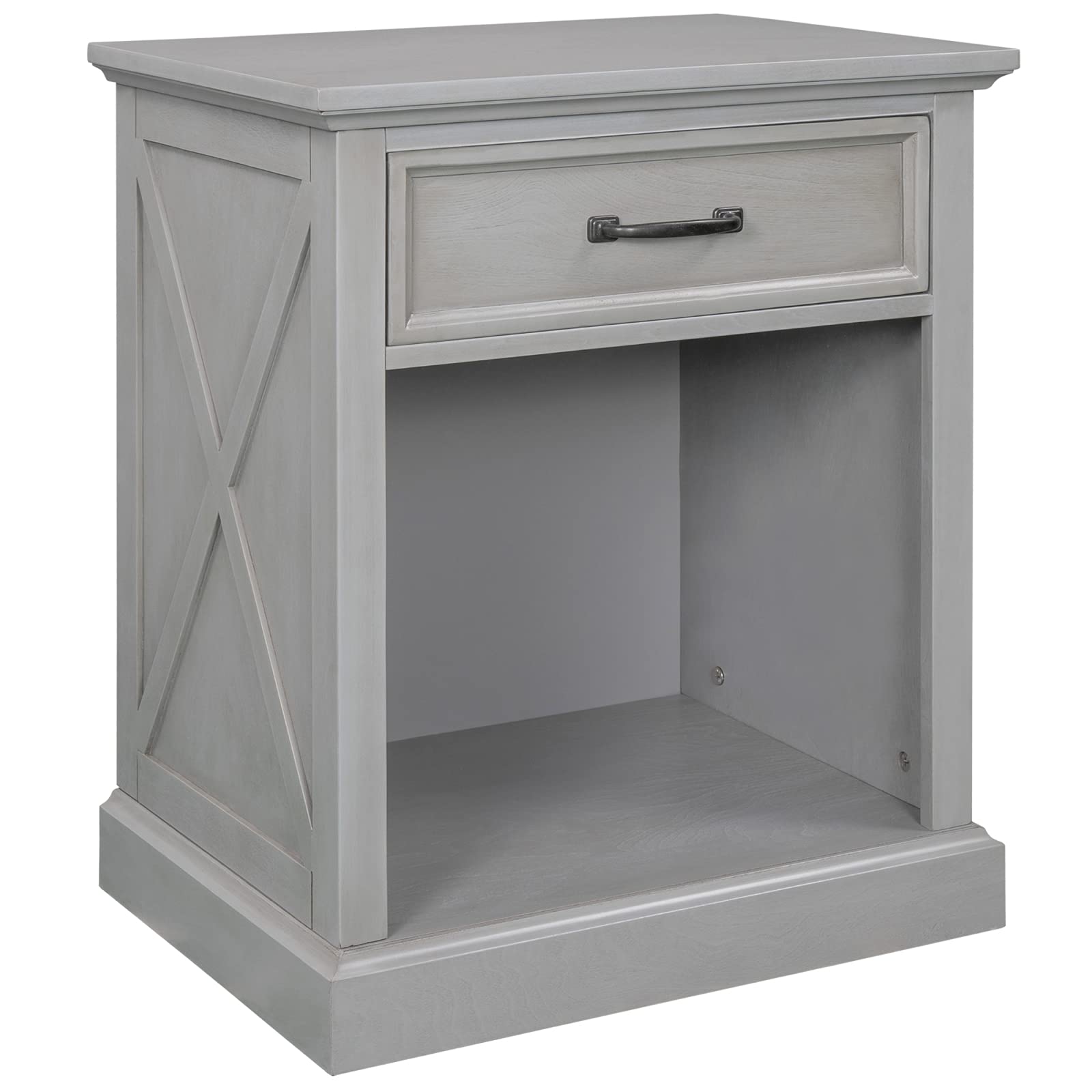 Modern Wooden Nightstand with Drawer - Stylish Bedside Table for Bedroom & Living Room, Large Storage End Table in Gray - Perfect for Organizing Books, Lamps & Bedroom Essentials | by Jeerbly