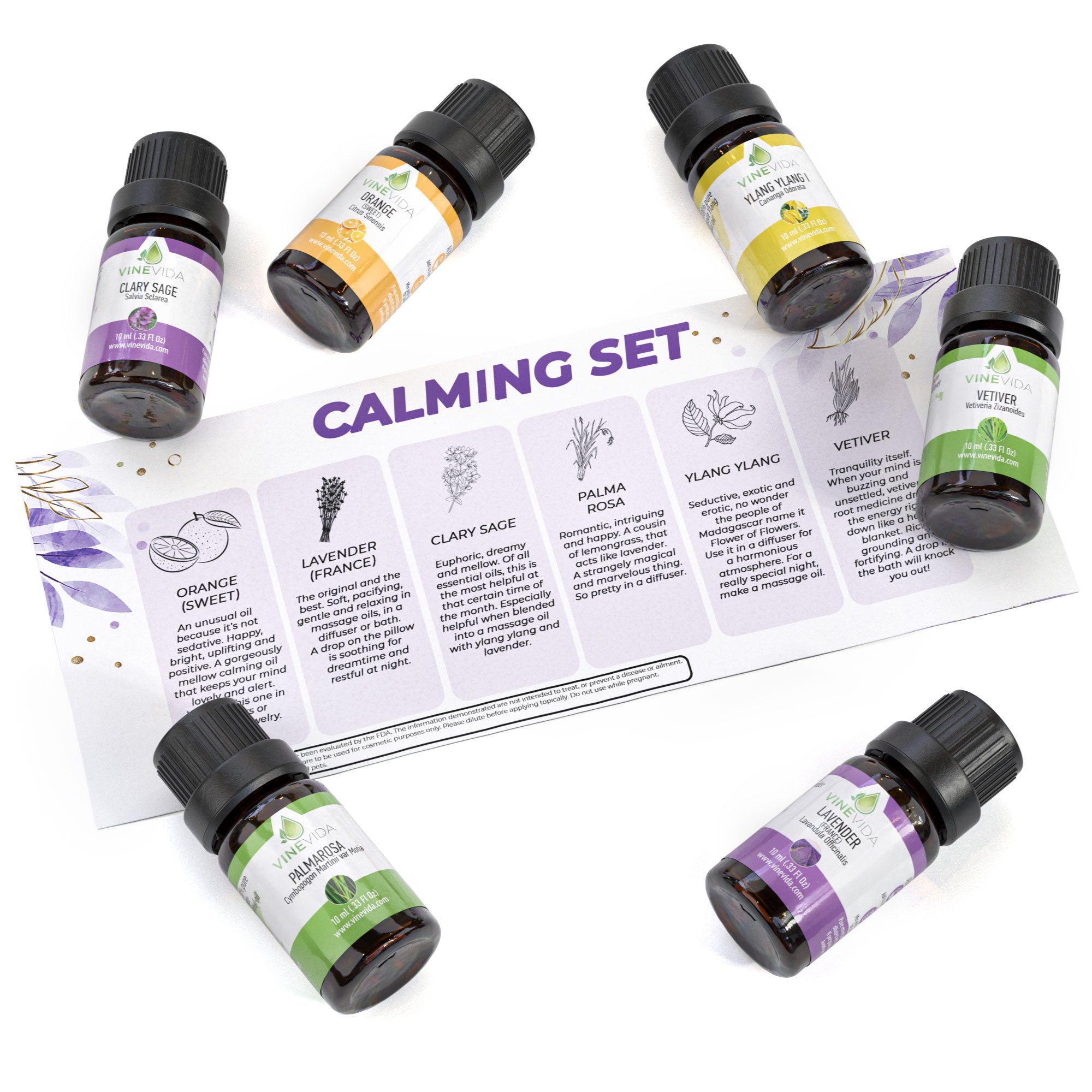 Calming Essential Oil Blend for Stress Relief & Relaxation - Aromatherapy Diffuser Oil for Home, Office & Spa Use